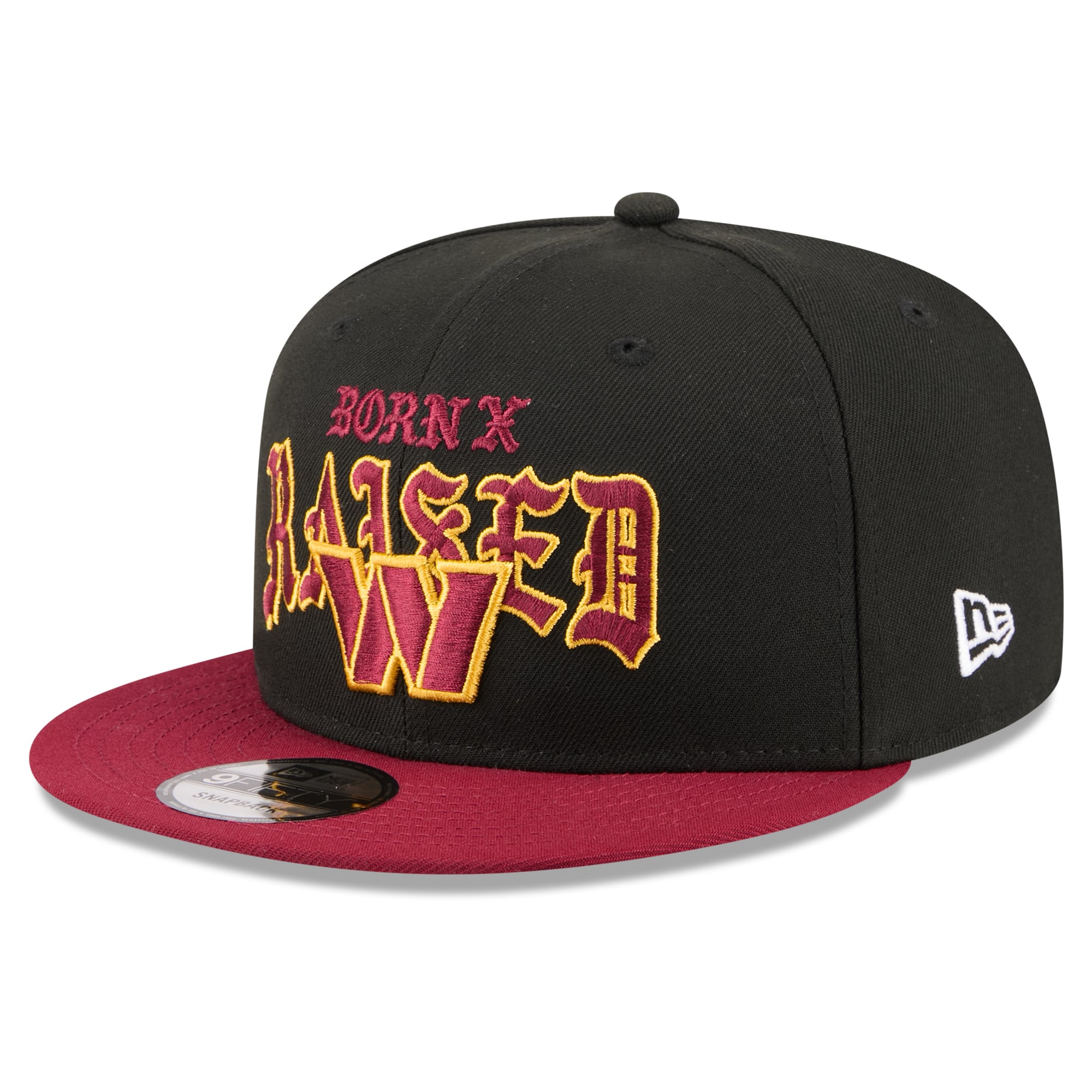 Casquette snapback New Era x Born x Raised Washington Commanders 9FIFTY pour homme, noire et bordeaux