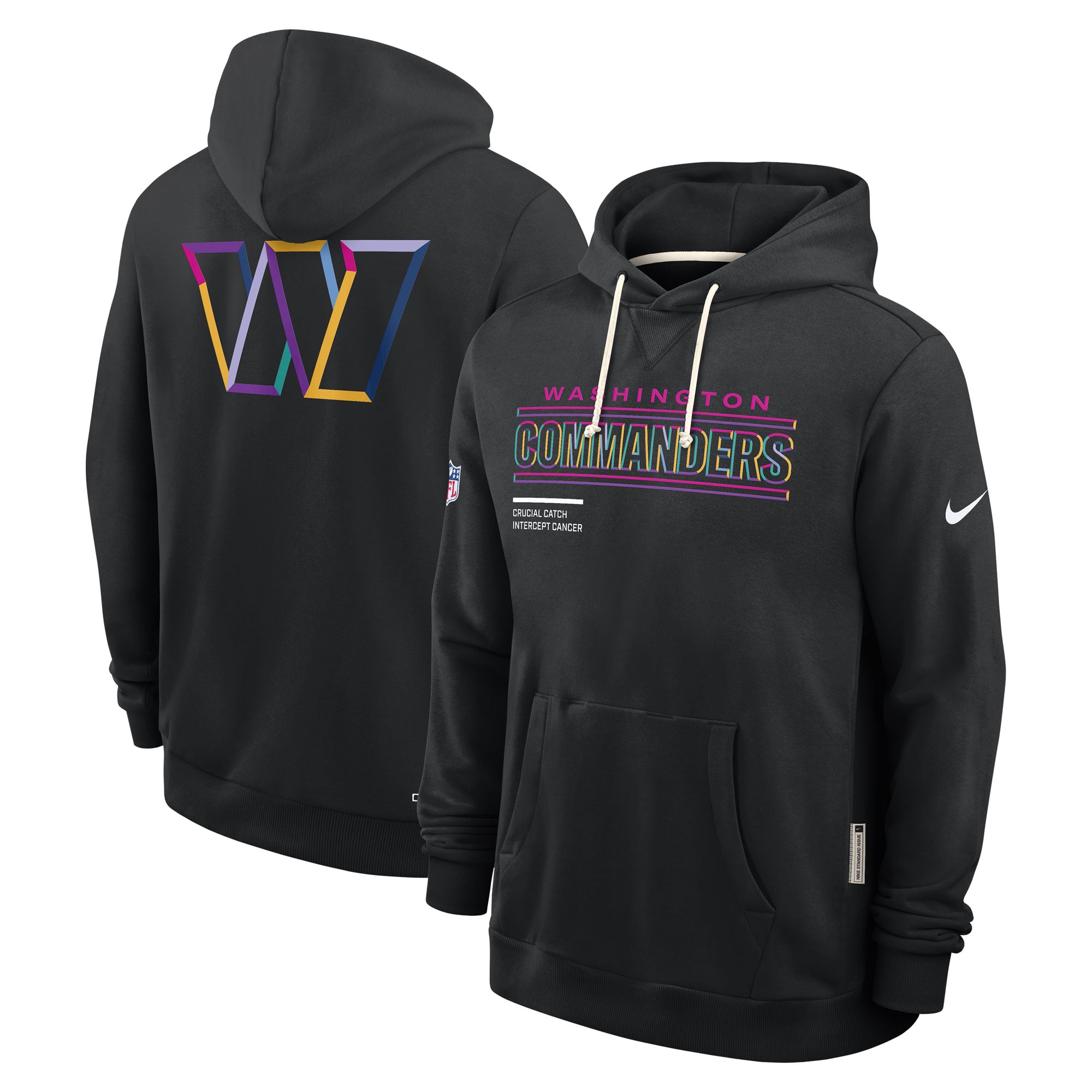 Men's Nike Black Washington Commanders 2025 NFL Crucial Catch Sideline Standard Issue Dri-FIT Hoodie