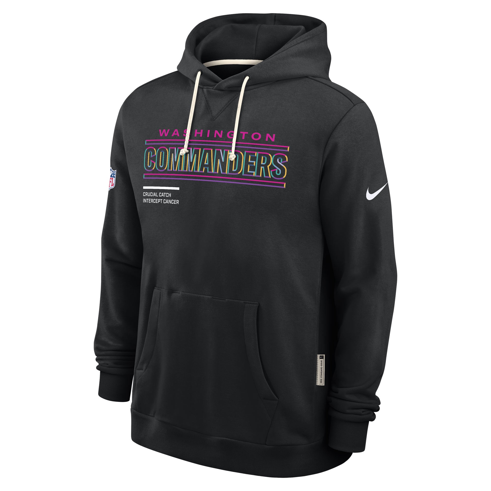 Men's Nike Black Washington Commanders 2025 NFL Crucial Catch Sideline Standard Issue Dri-FIT Hoodie