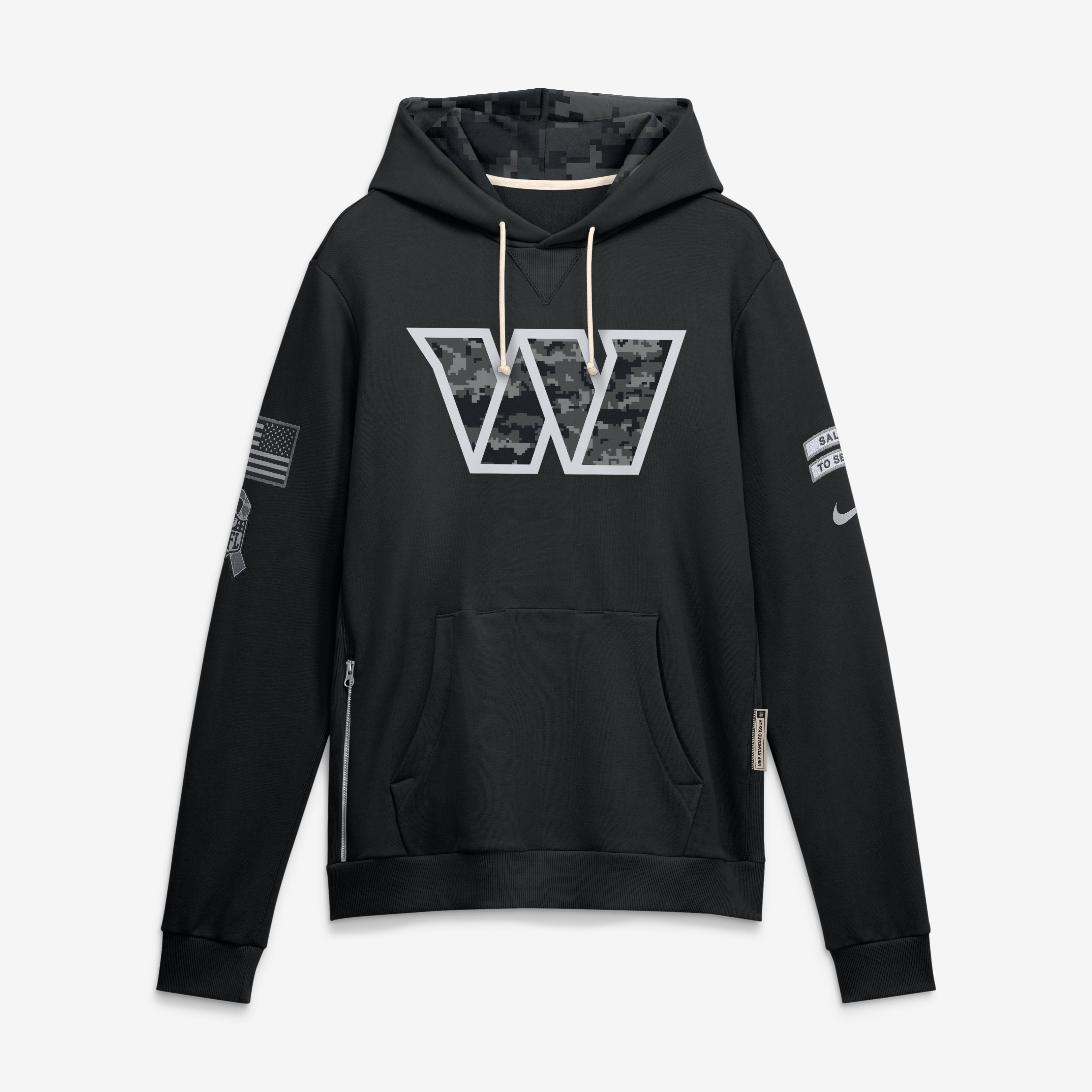 Sweat à capuche Nike noir Washington Commanders 2026 Salute to Service Sideline Dri-FIT pour homme