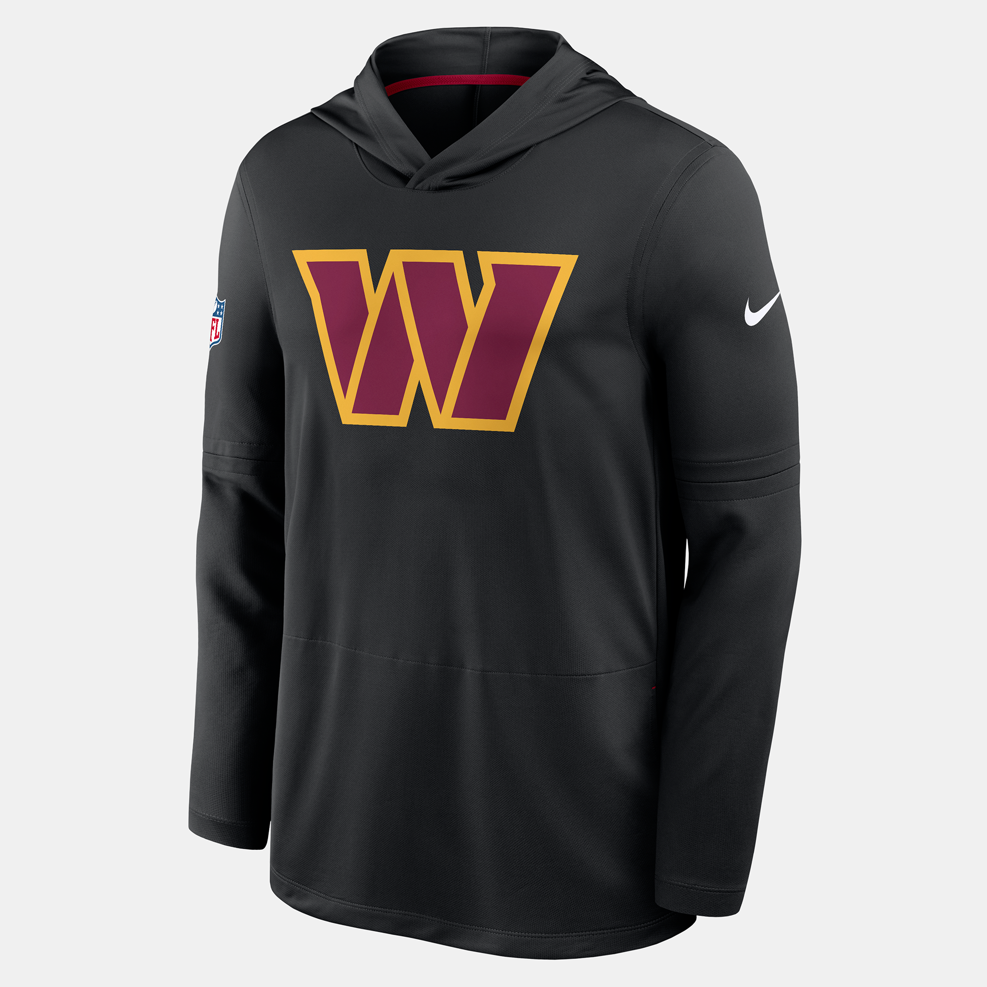 Men's Nike Black Washington Commanders Sideline Alternate Lightweight Long Sleeve Hooded Dri-FIT T-Shirt