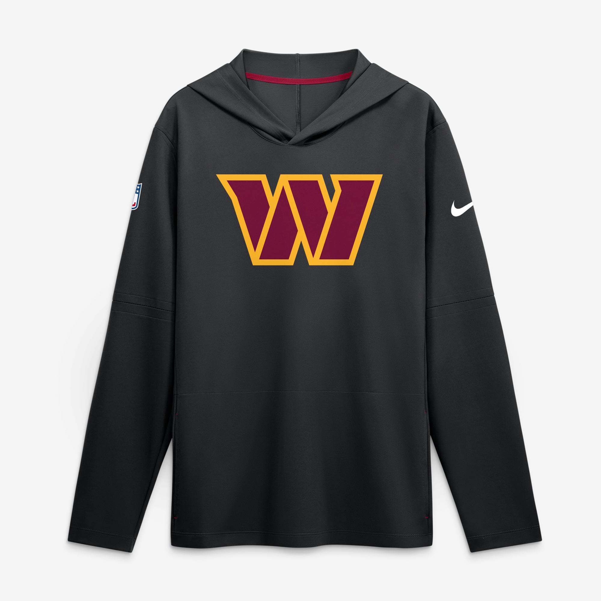 Men's Nike Black Washington Commanders Sideline Alternate Lightweight Long Sleeve Hooded Dri-FIT T-Shirt