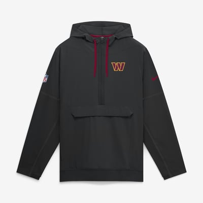 Washington Commanders Nike Sideline Broken Rules Alternate Anorak Half-Zip Hooded Jacket - Black