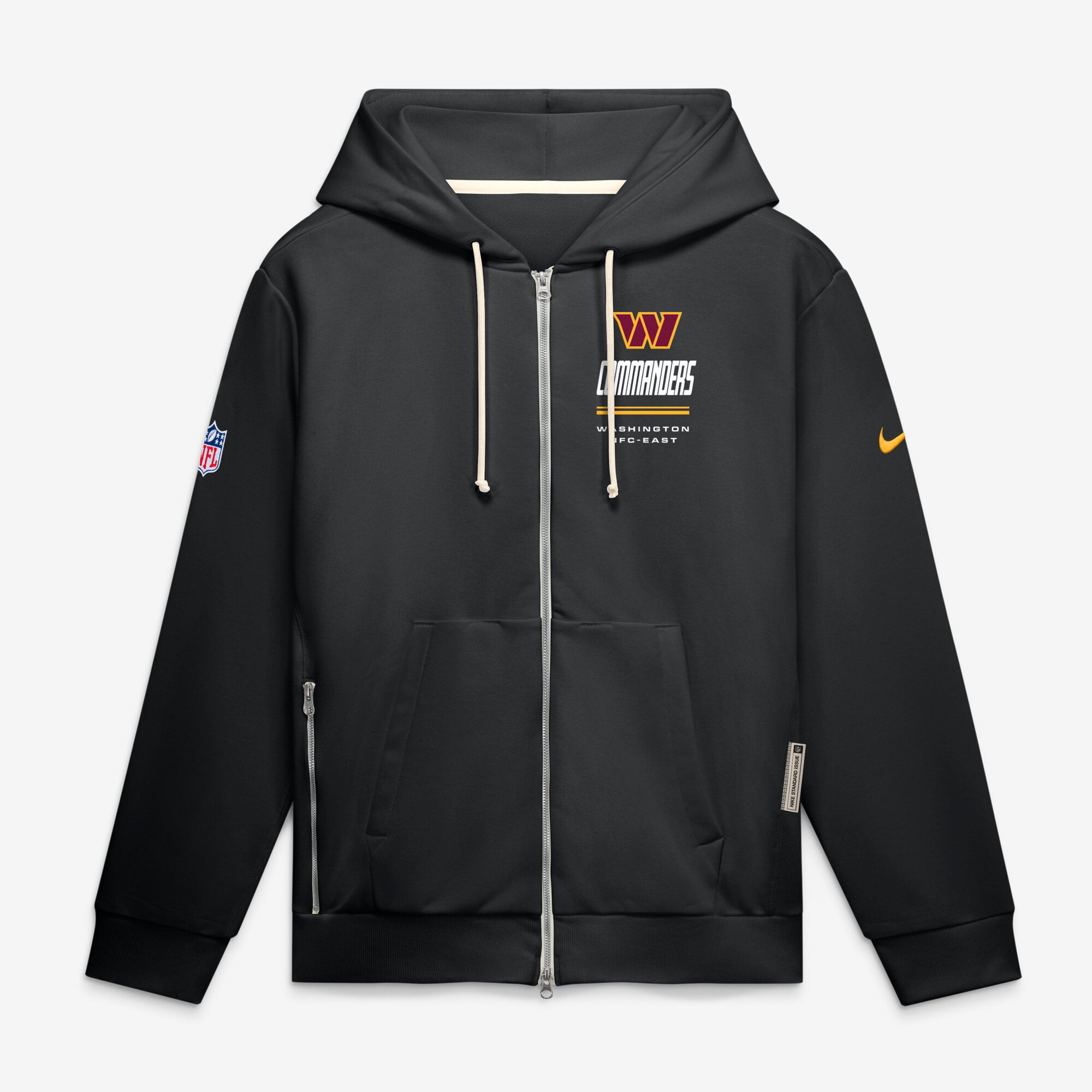 Men's Nike Black Washington Commanders Sideline Standard Issue Quarterback Scramble Dri-FIT Full-Zip Hoodie