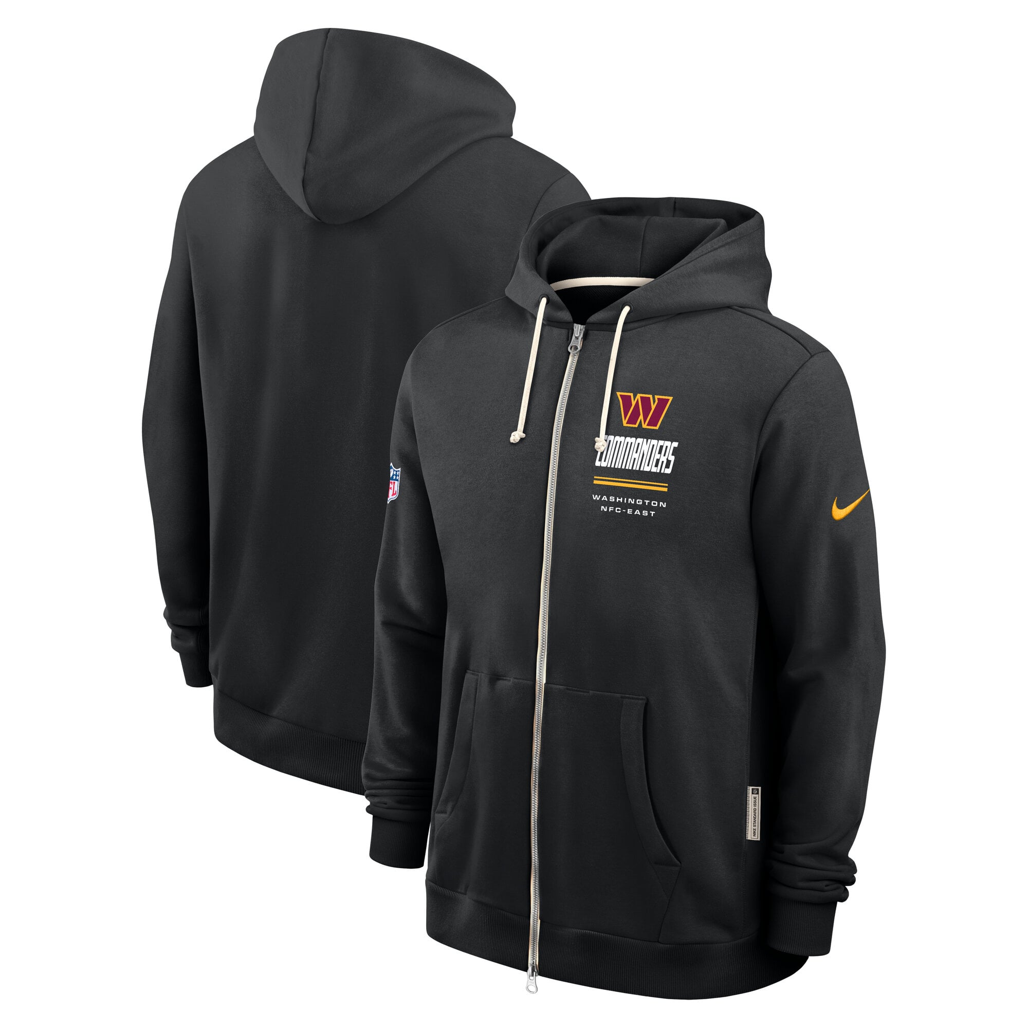 Men's Nike Black Washington Commanders Sideline Standard Issue Quarterback Scramble Dri-FIT Full-Zip Hoodie