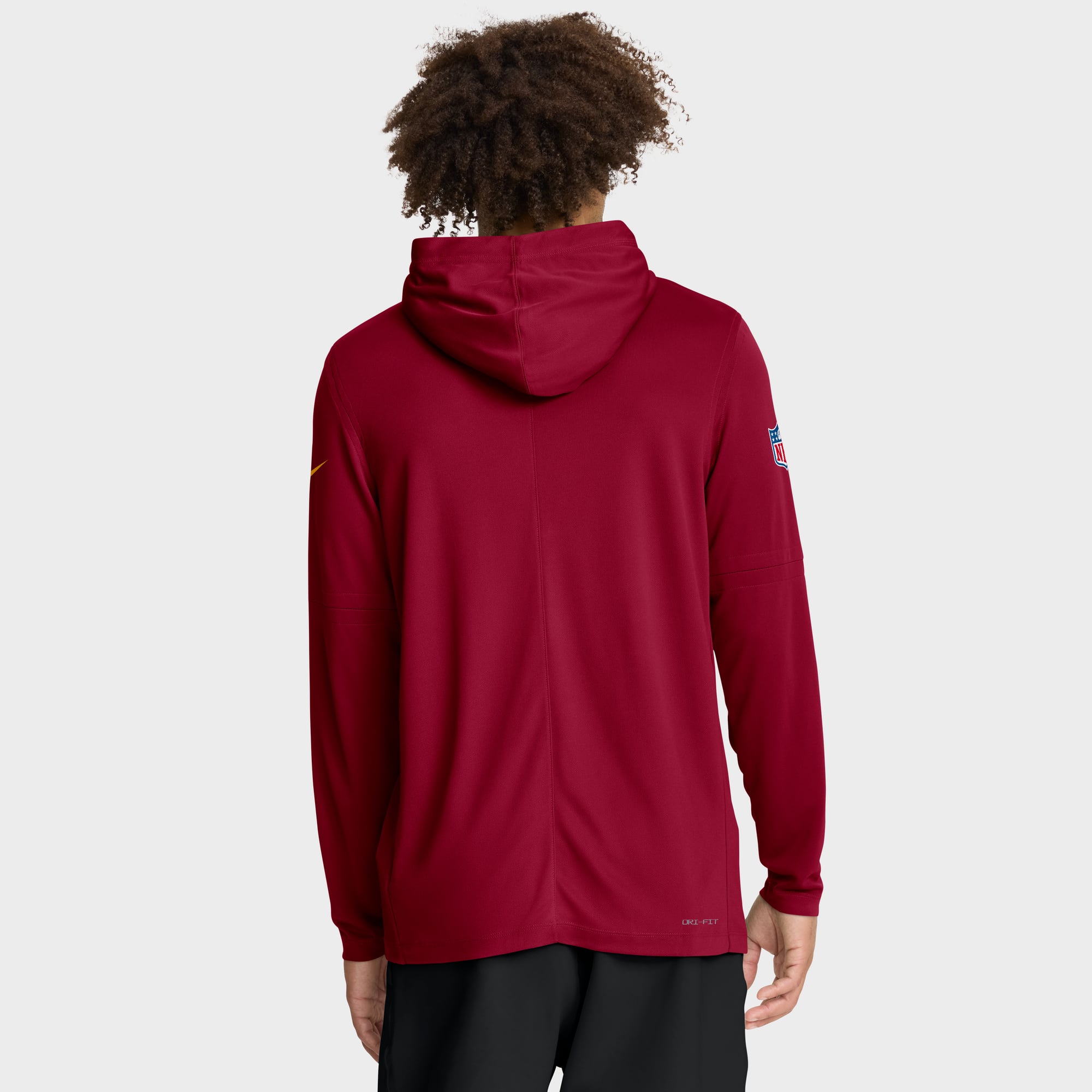 T-shirt à capuche manches longues Nike Washington Commanders Sideline Pure Fury Dri-FIT bordeaux pour homme