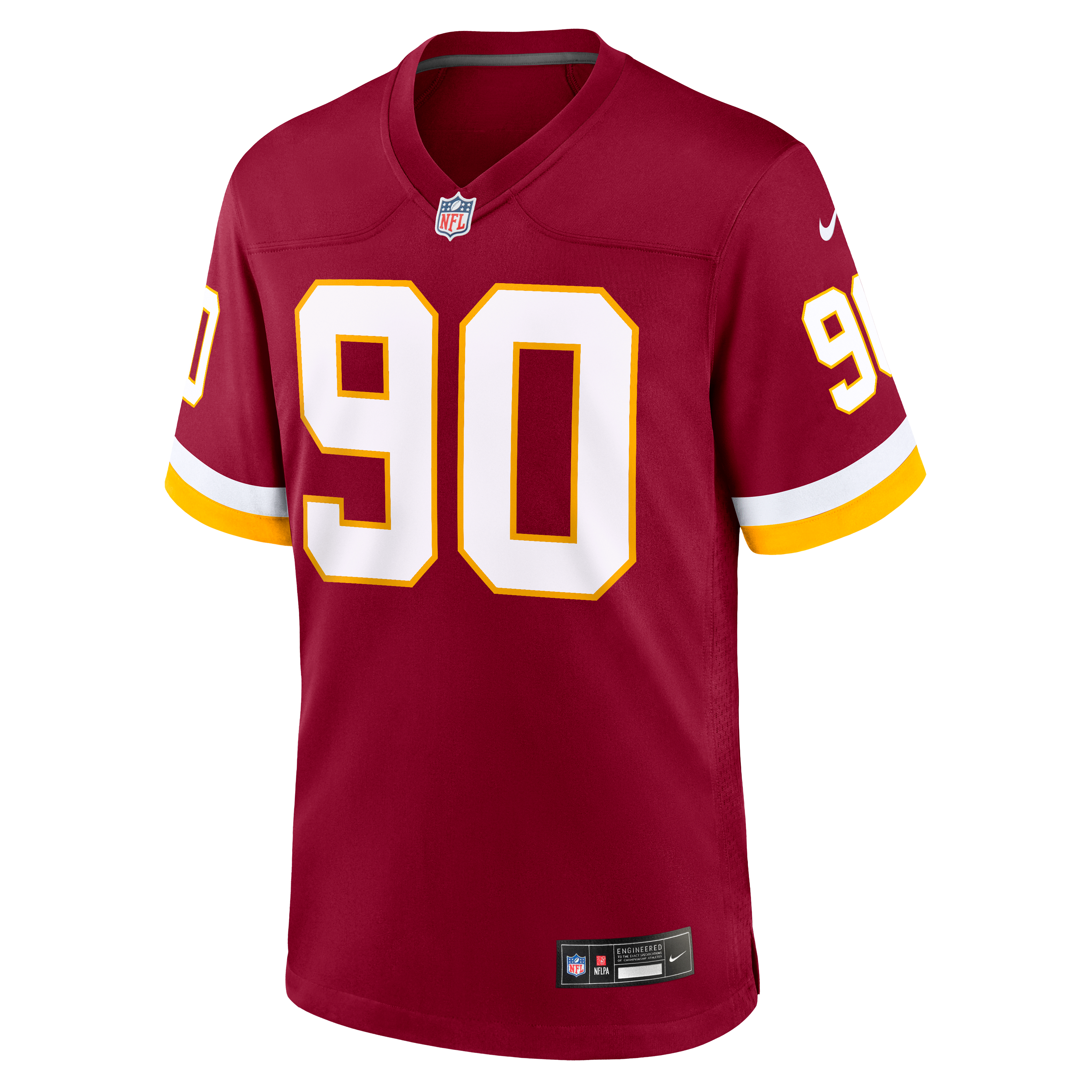 Maillot de match Nike Charles Omenihu bordeaux des Washington Commanders pour homme