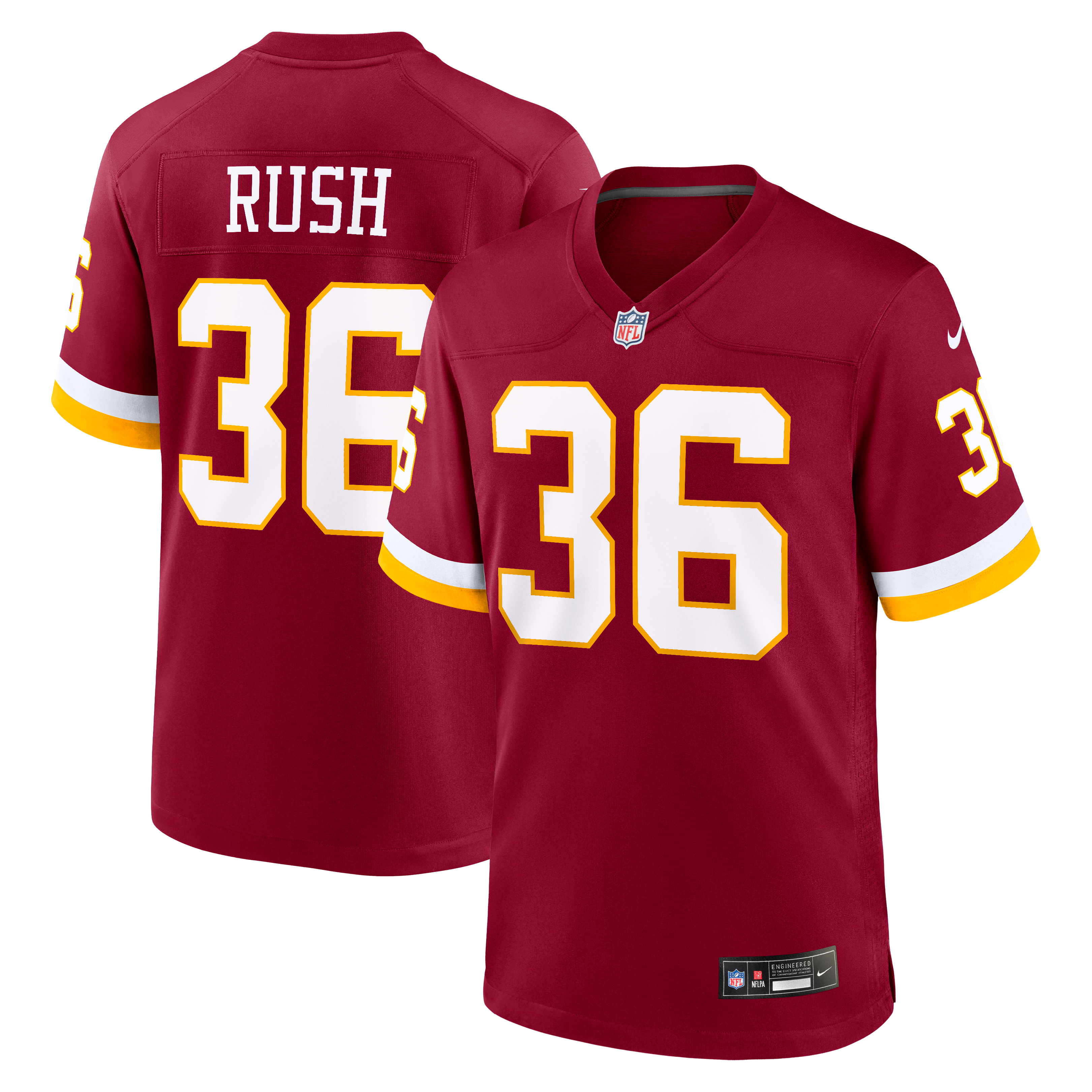 Maillot de match Nike Darius Rush bordeaux Washington Commanders pour homme