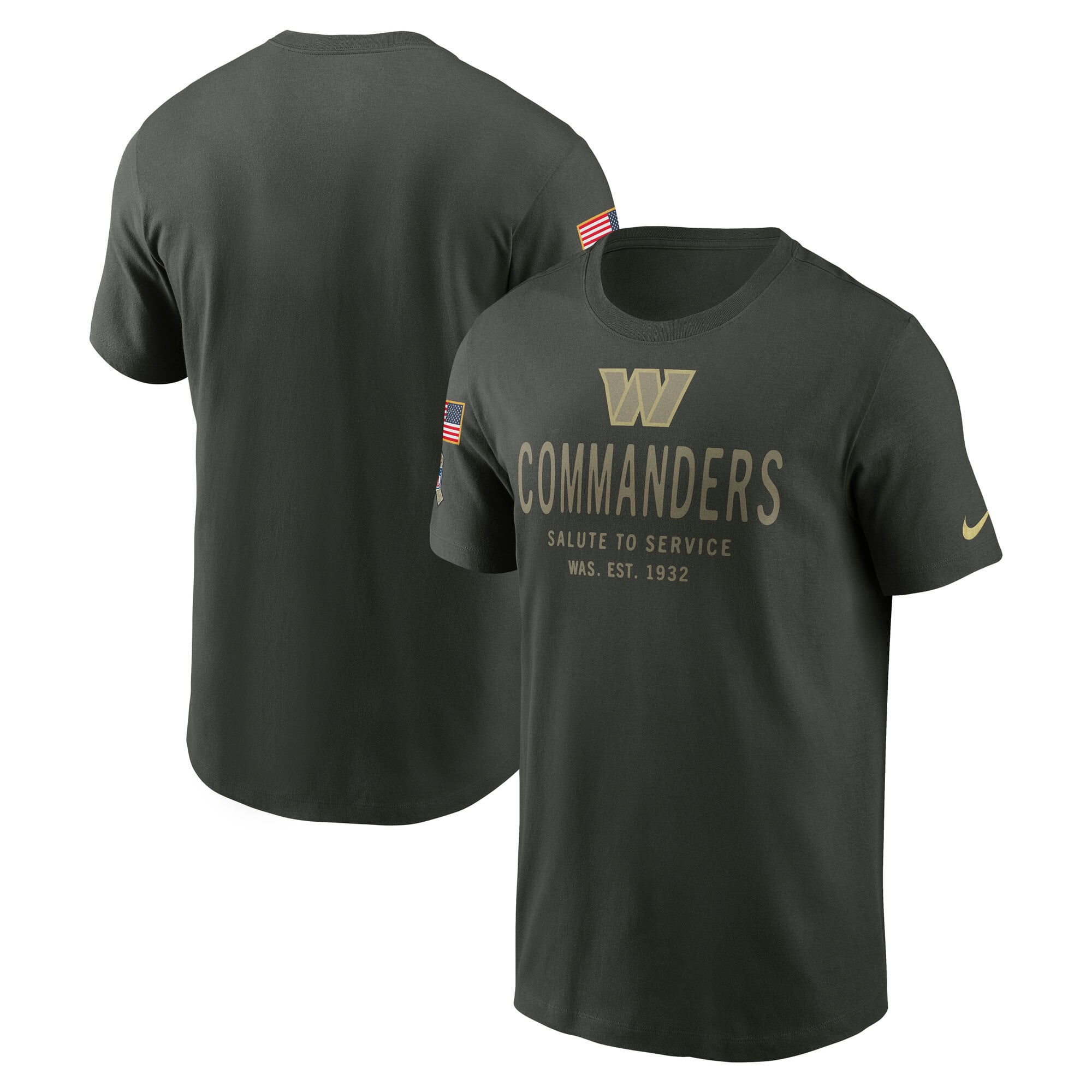 T-shirt Nike Washington Commanders 2025 Salute to Service Sideline Primary Edge Dri-FIT pour homme, vert forêt