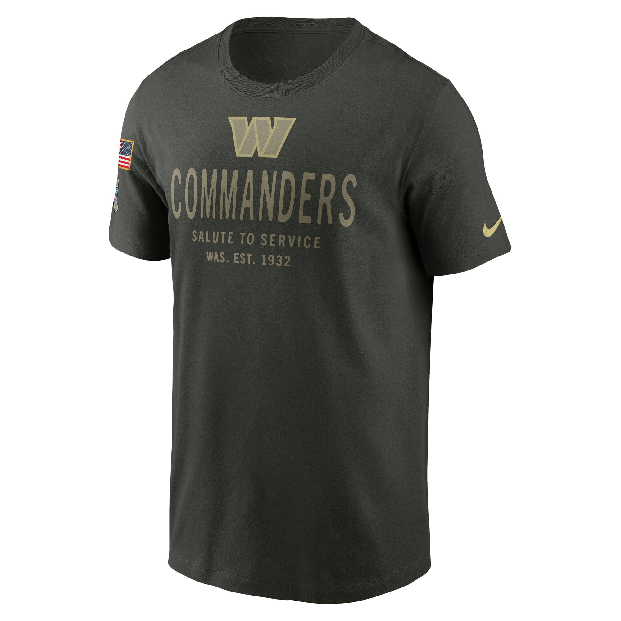 T-shirt Nike Washington Commanders 2025 Salute to Service Sideline Primary Edge Dri-FIT pour homme, vert forêt