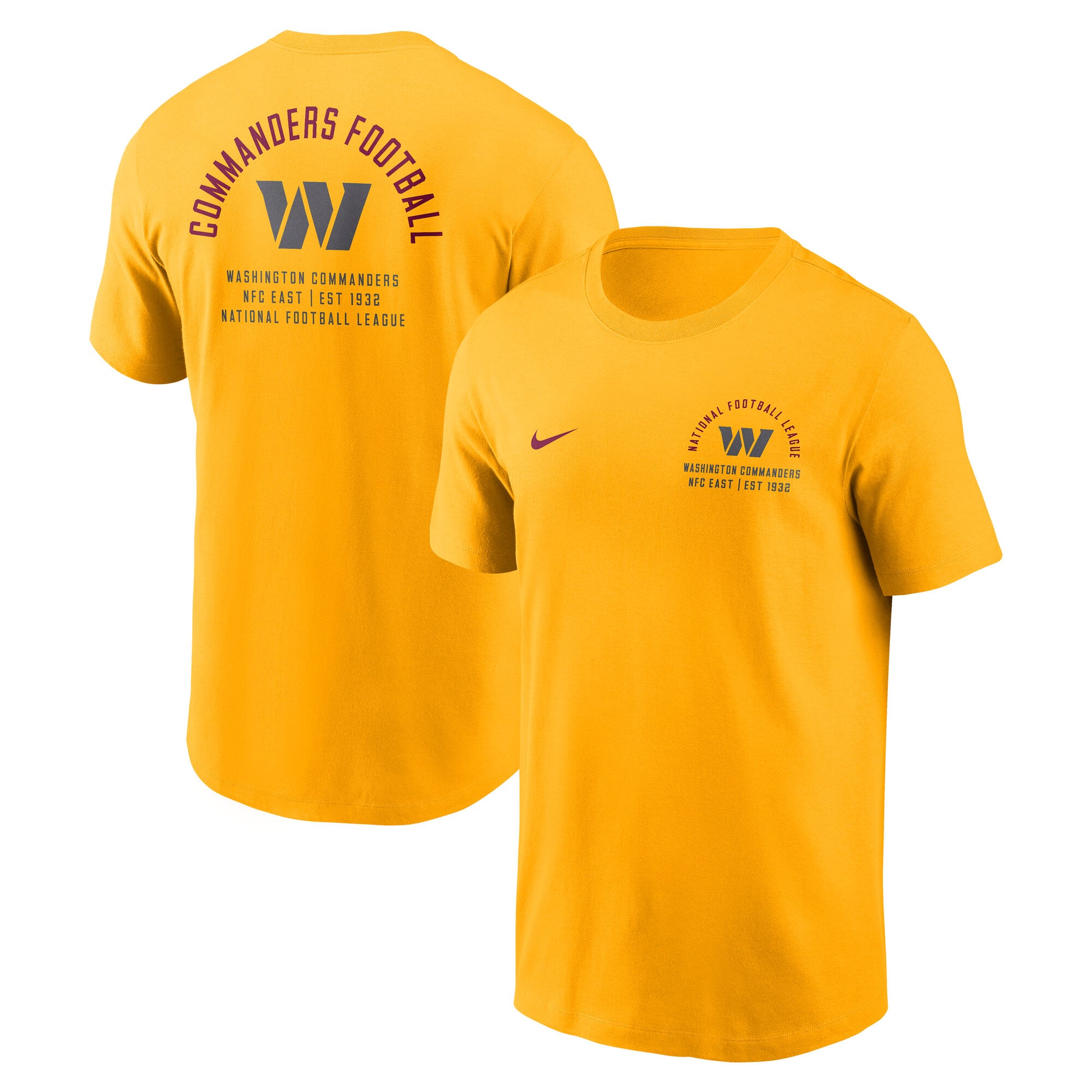 T-shirt Nike Gold Washington Commanders Split Logo pour homme