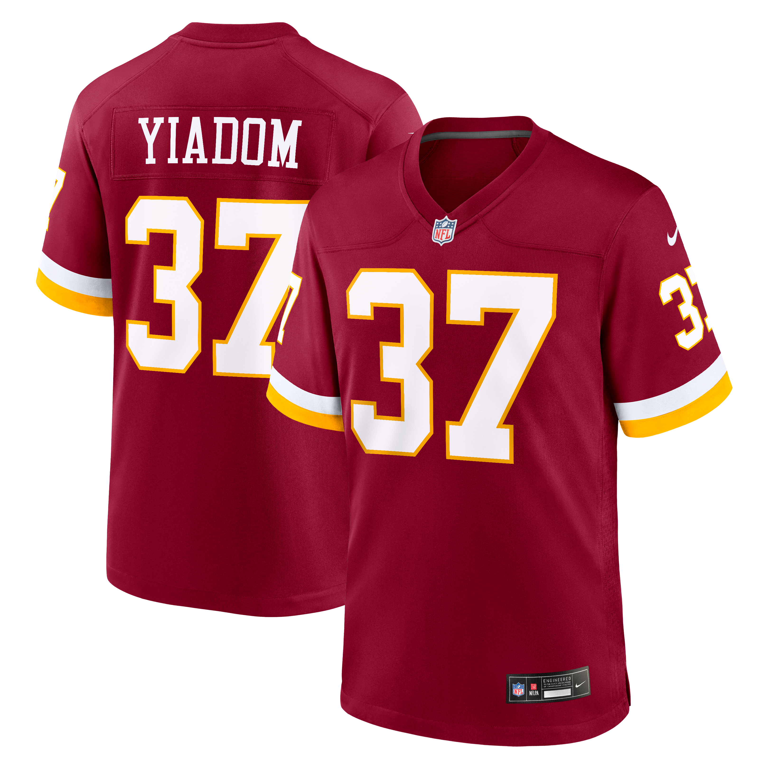 Maillot de match Nike Isaac Yiadom bordeaux Washington Commanders pour homme