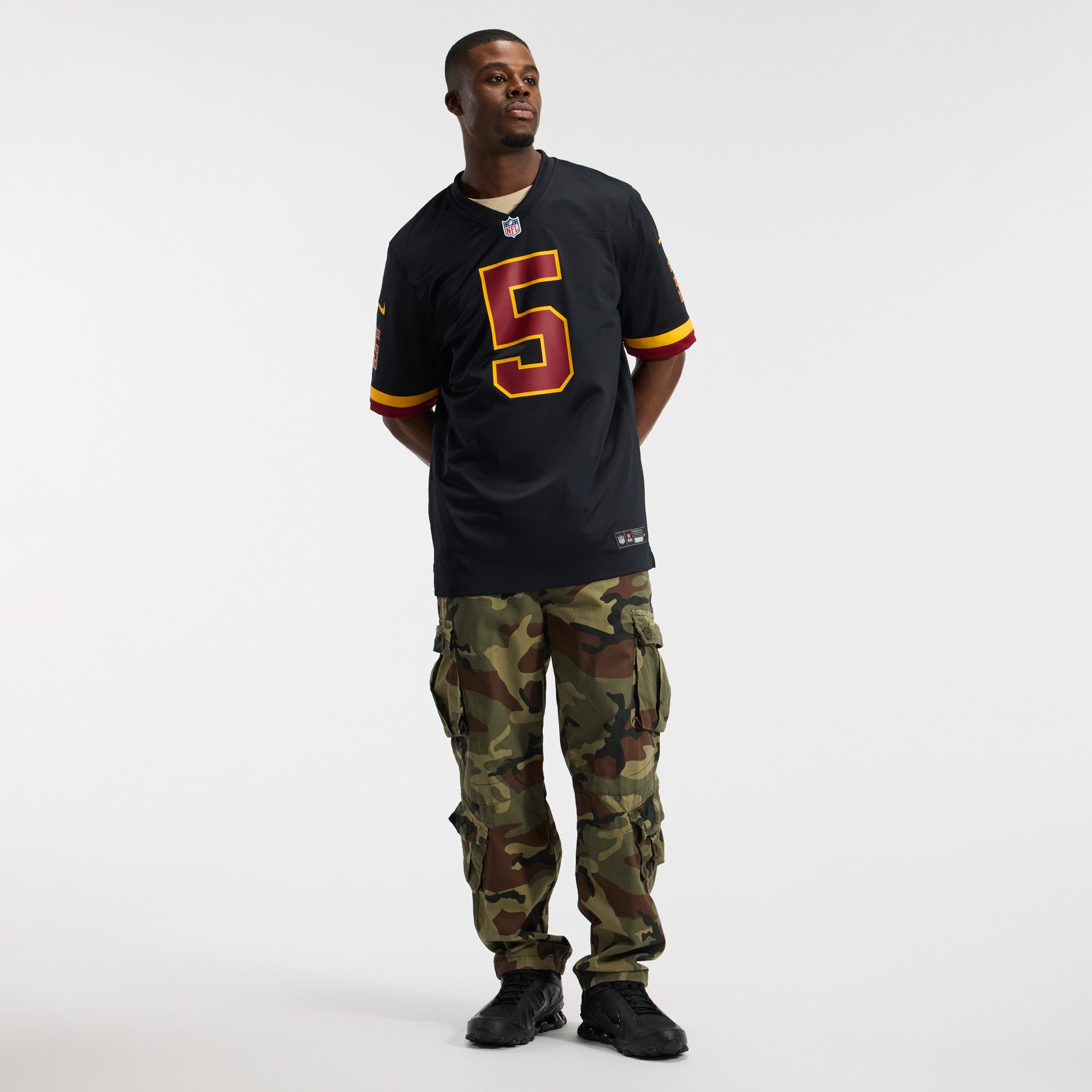 Maillot Nike Jayden Daniels blanc pour homme, édition Super Bowl, Washington Commanders