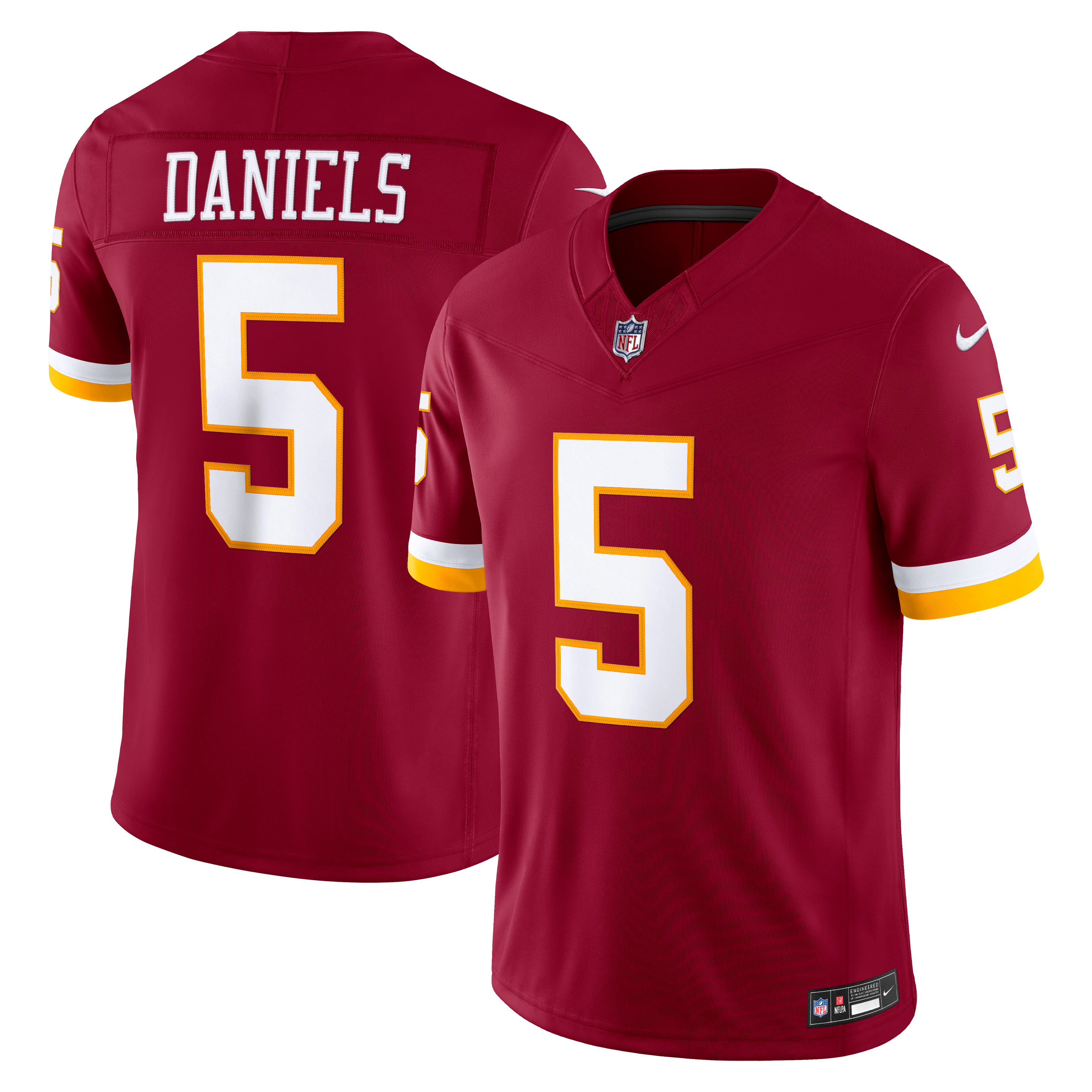 Men's Nike Jayden Daniels Burgundy Washington Commanders Team Vapor F.U.S.E. Stitched Limited Jersey