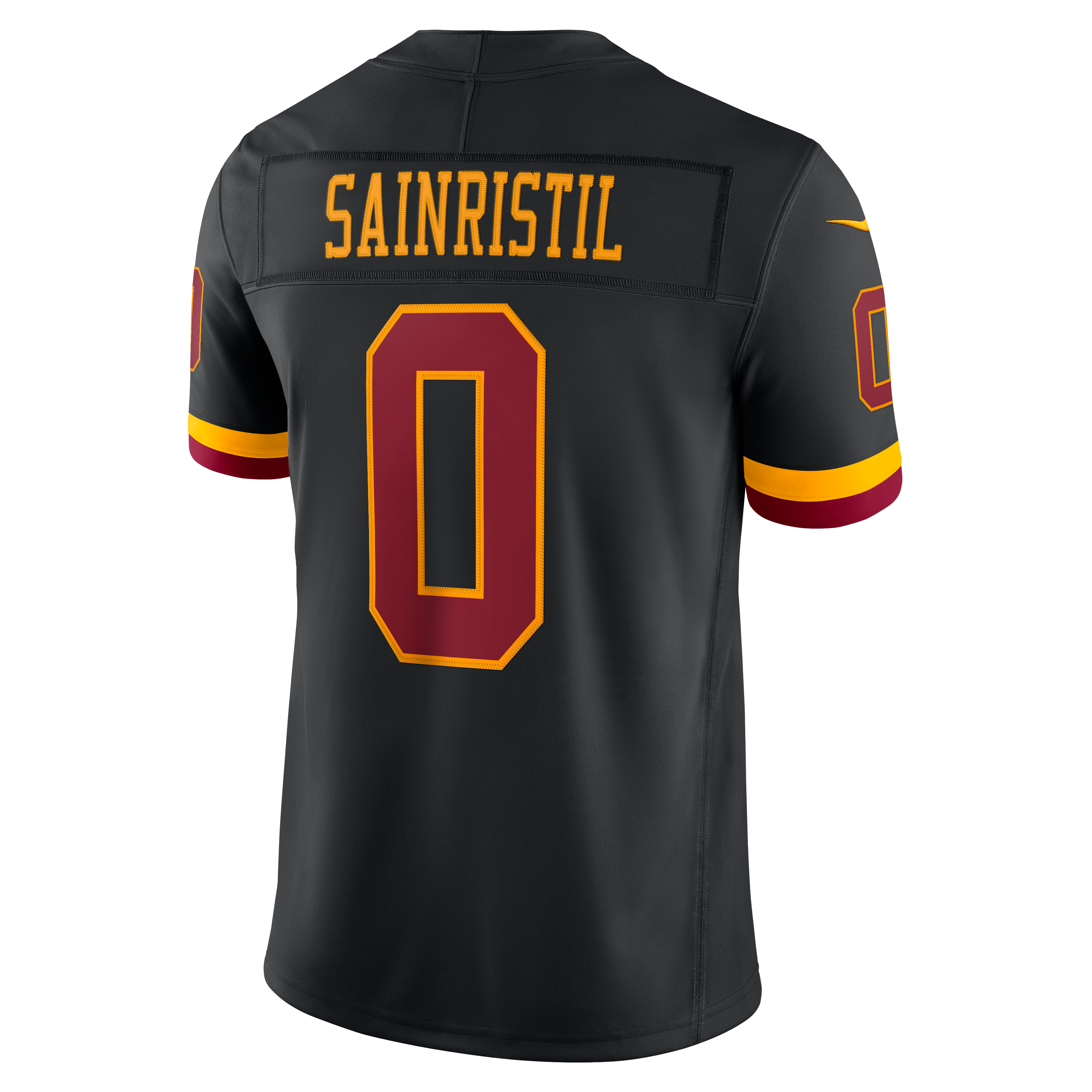 Maillot Nike Mike Sainristil bordeaux Washington Commanders Team Vapor F.U.S.E. édition limitée cousue pour homme