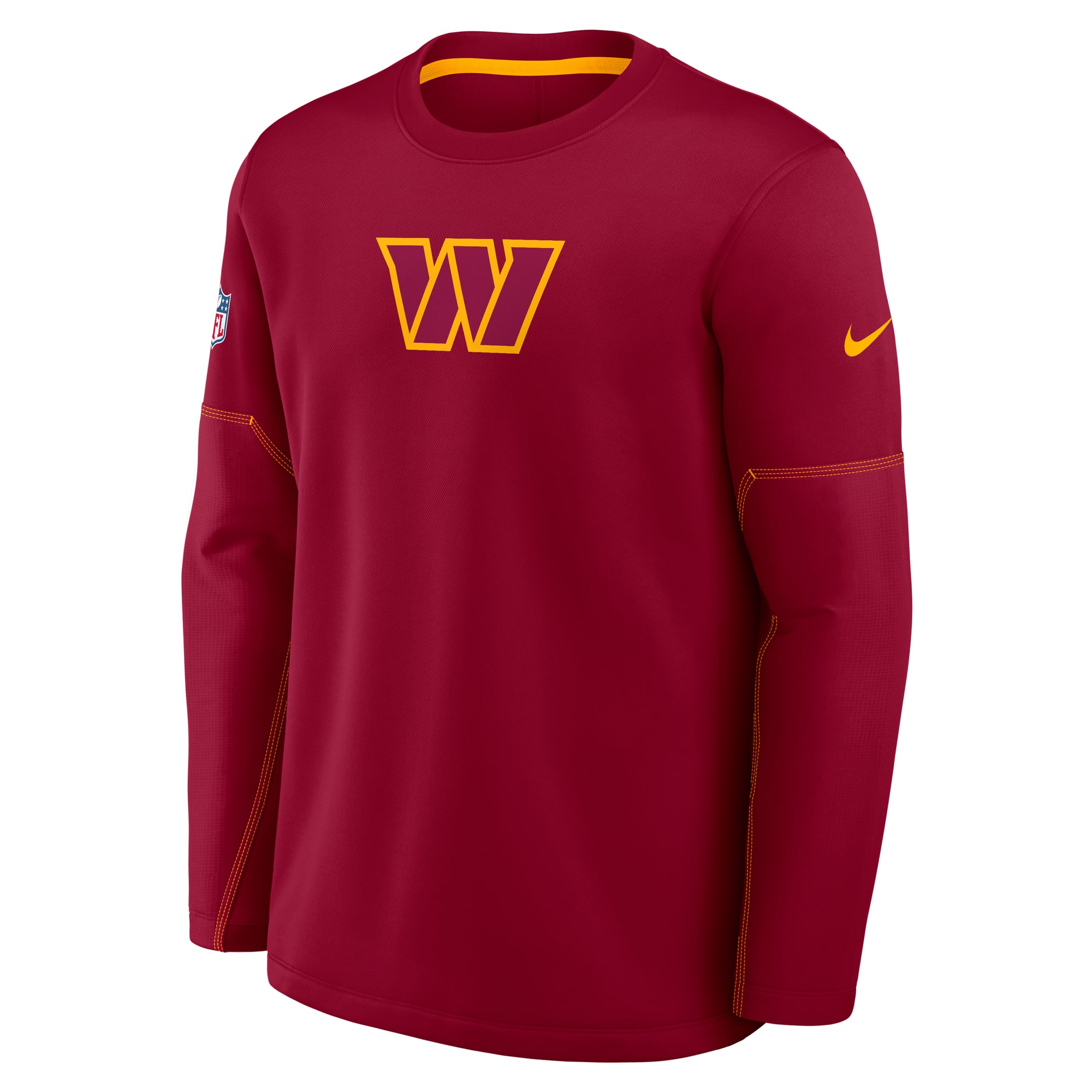 Men's Nike Red Washington Commanders Sideline Coaches Team Present Midweight Therma-FIT Sweatshirt