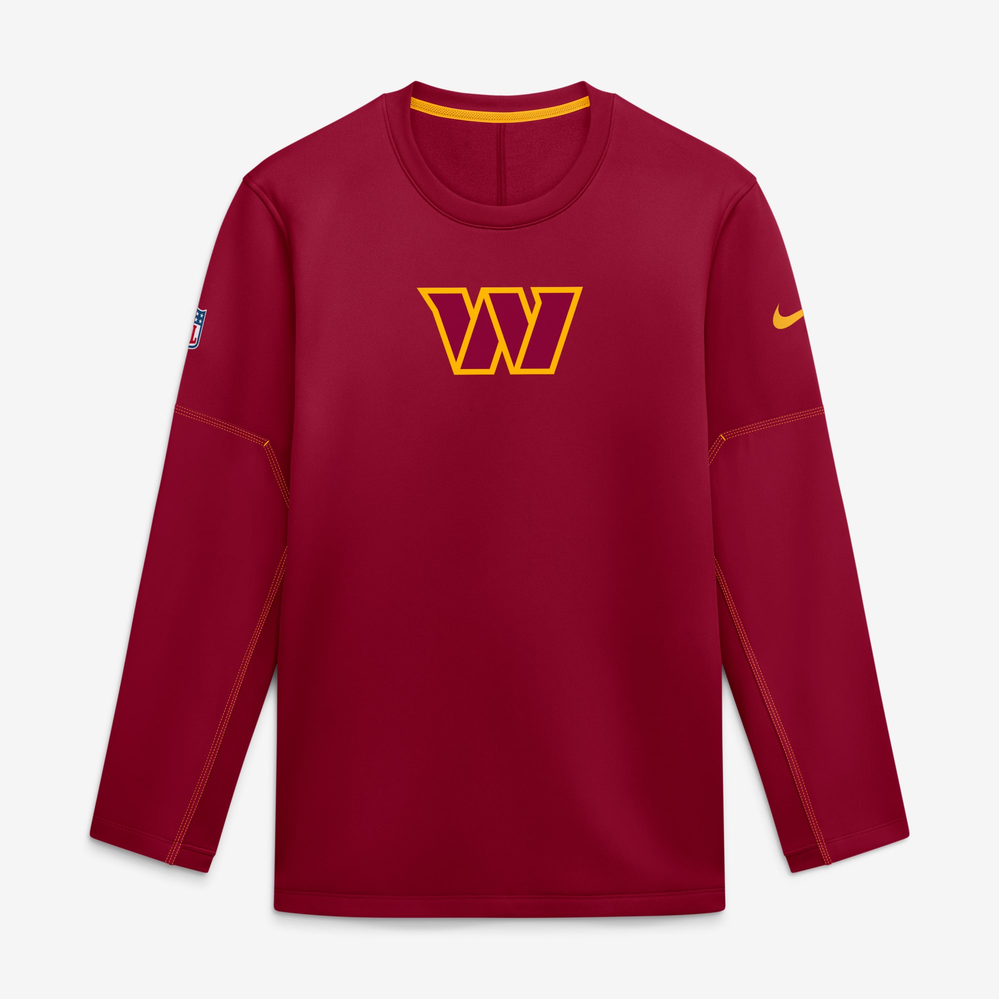 Men's Nike Red Washington Commanders Sideline Coaches Team Present Midweight Therma-FIT Sweatshirt