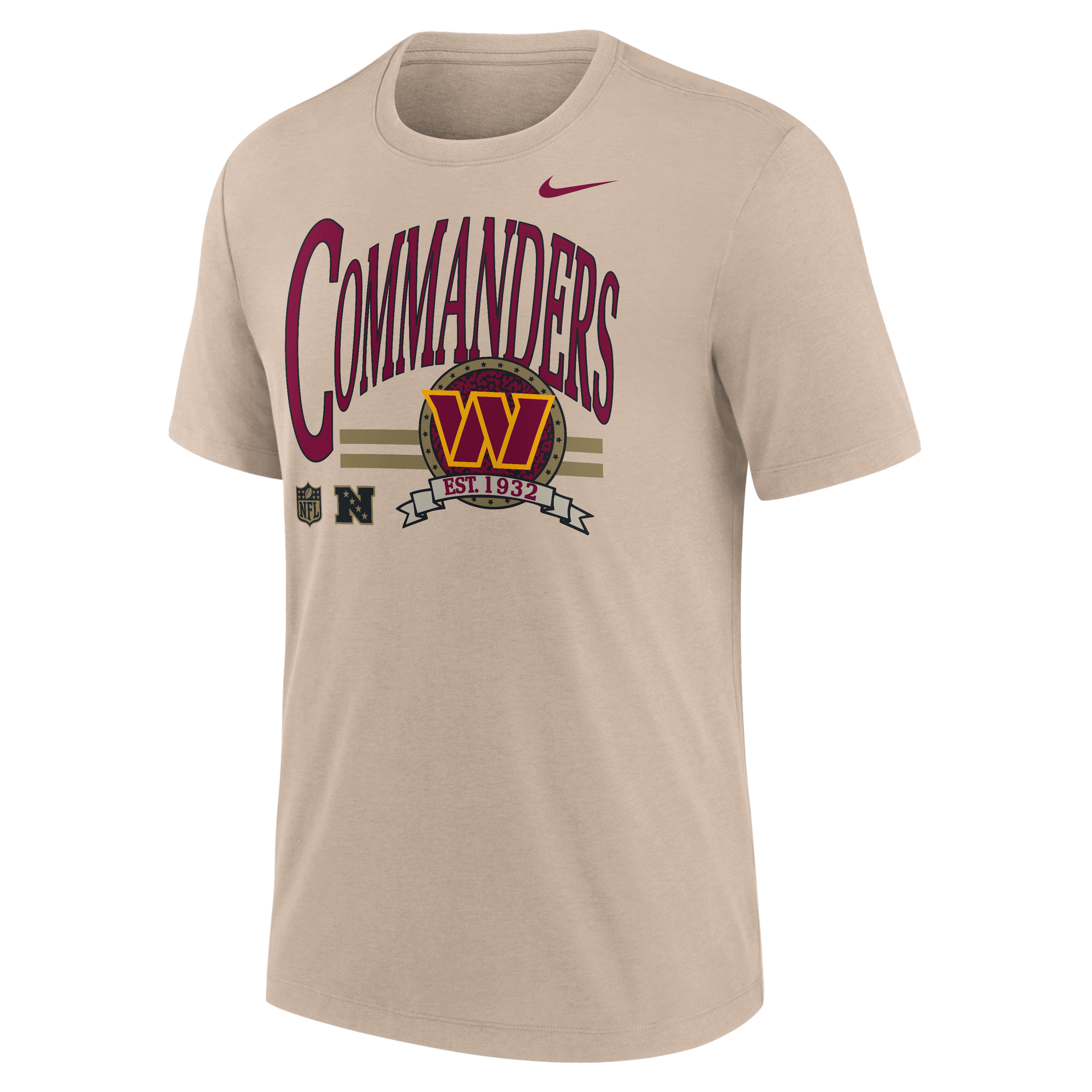 Men's Nike Sand Washington Commanders Rewind Tri-Blend T-Shirt