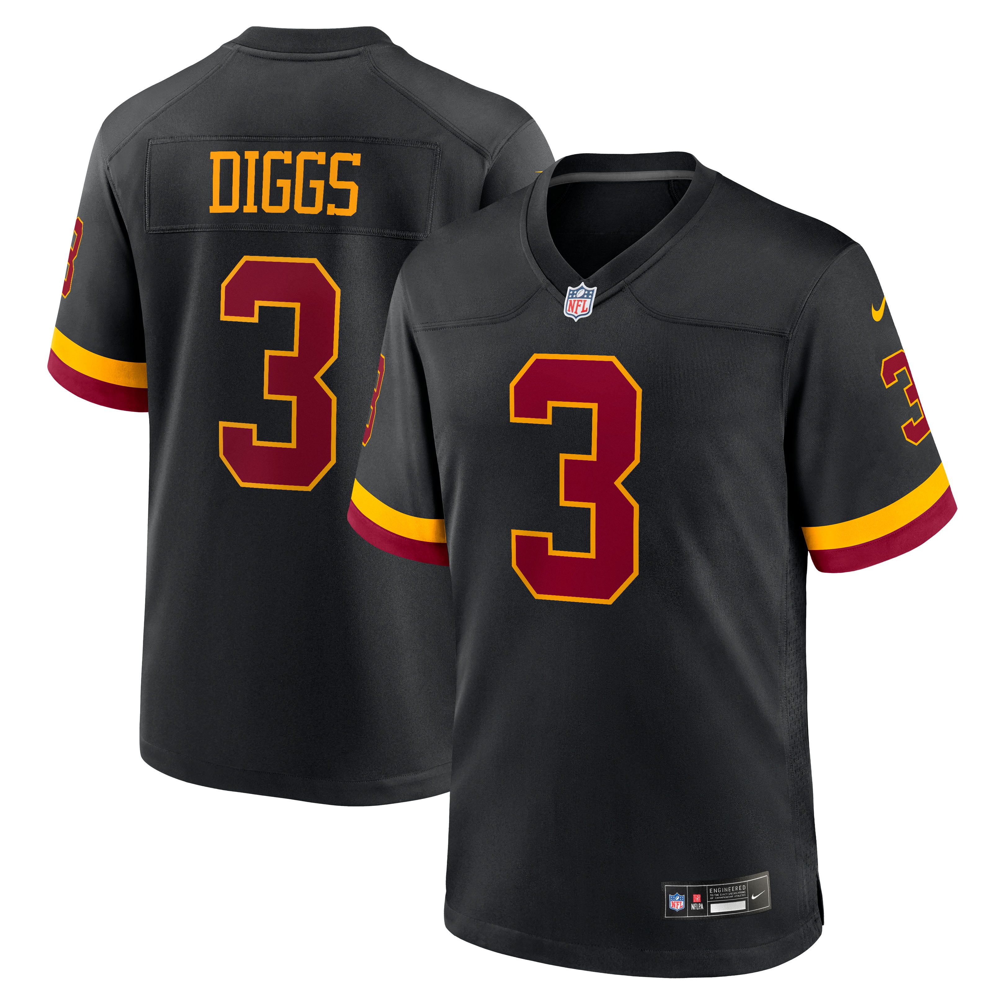 Maillot alternatif noir Nike Stefon Diggs Washington Commanders pour homme