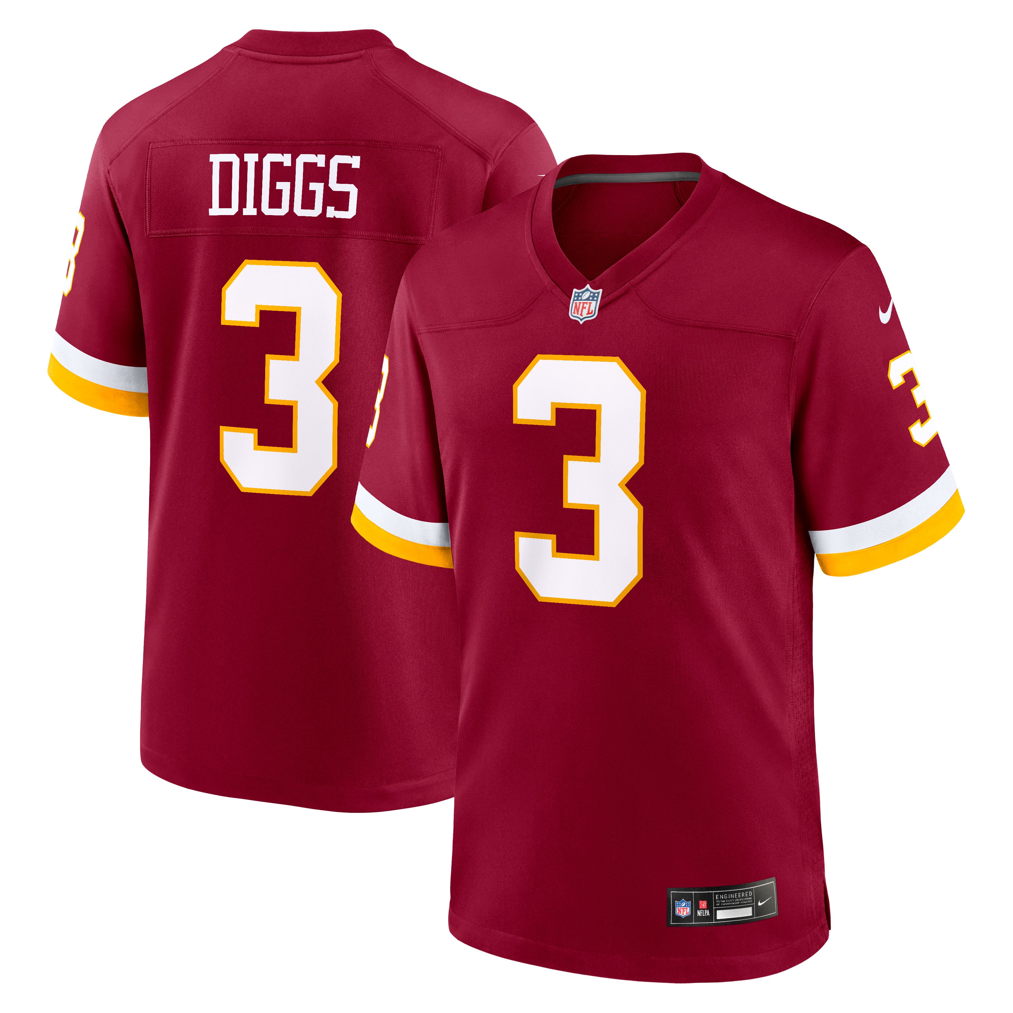 Maillot de match Nike Stefon Diggs bordeaux des Washington Commanders pour homme