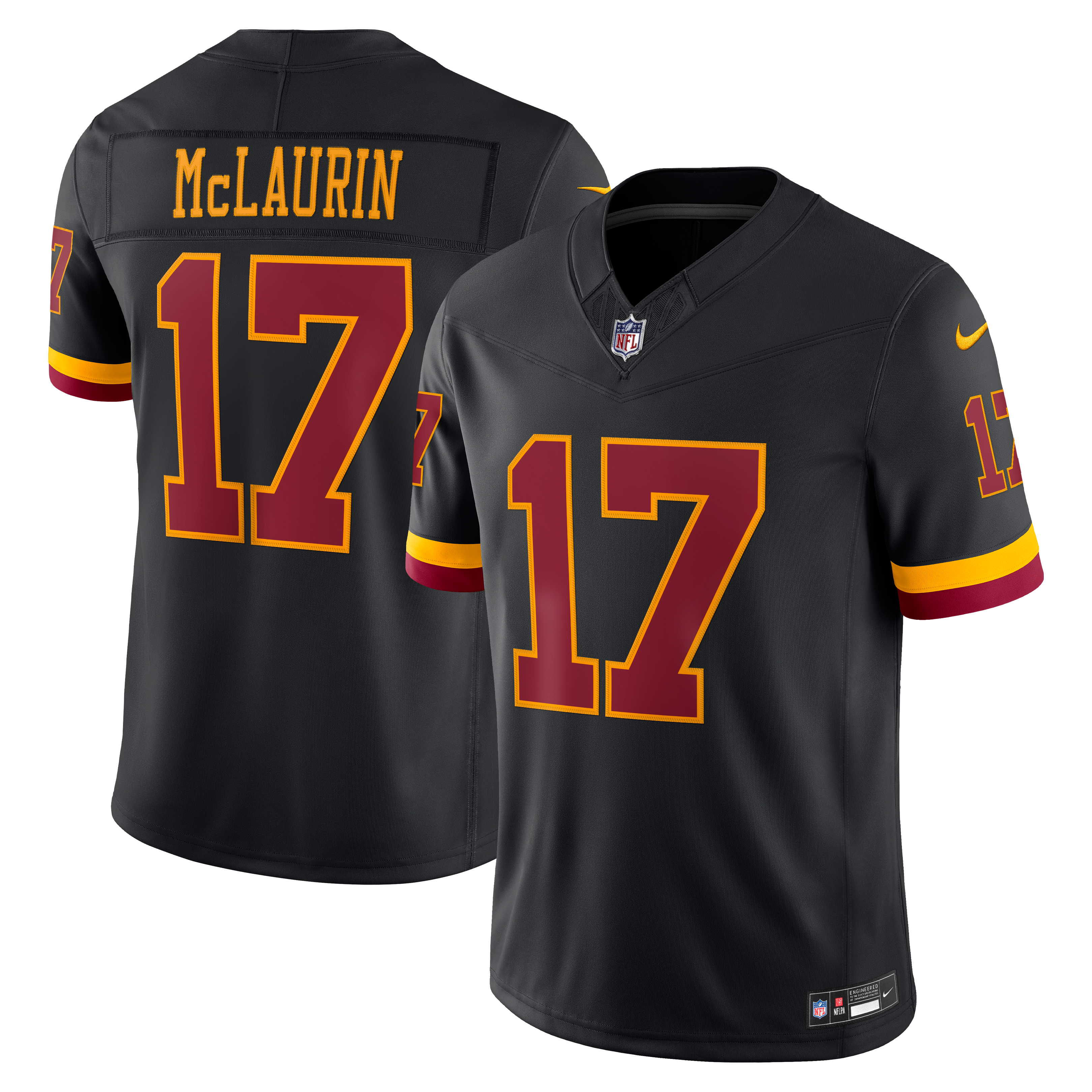 Maillot Nike Terry McLaurin noir Washington Commanders Alternate Hail Raiser Vapor F.U.S.E. Stitched Limited pour homme