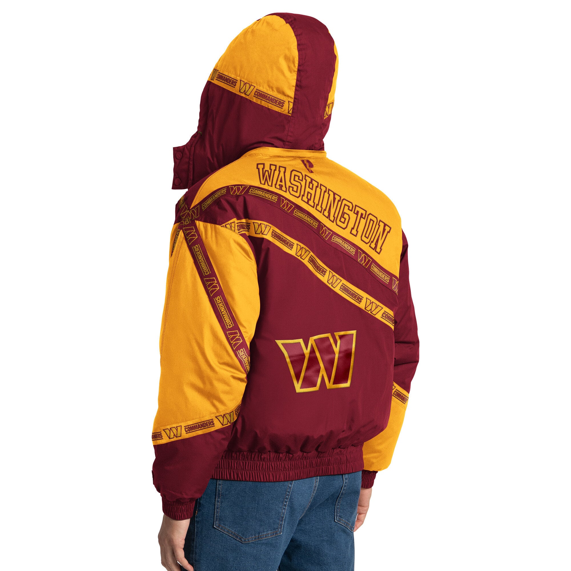 Veste pour homme Pro Player bordeaux Washington Commanders à fermeture éclair intégrale et capuche amovible