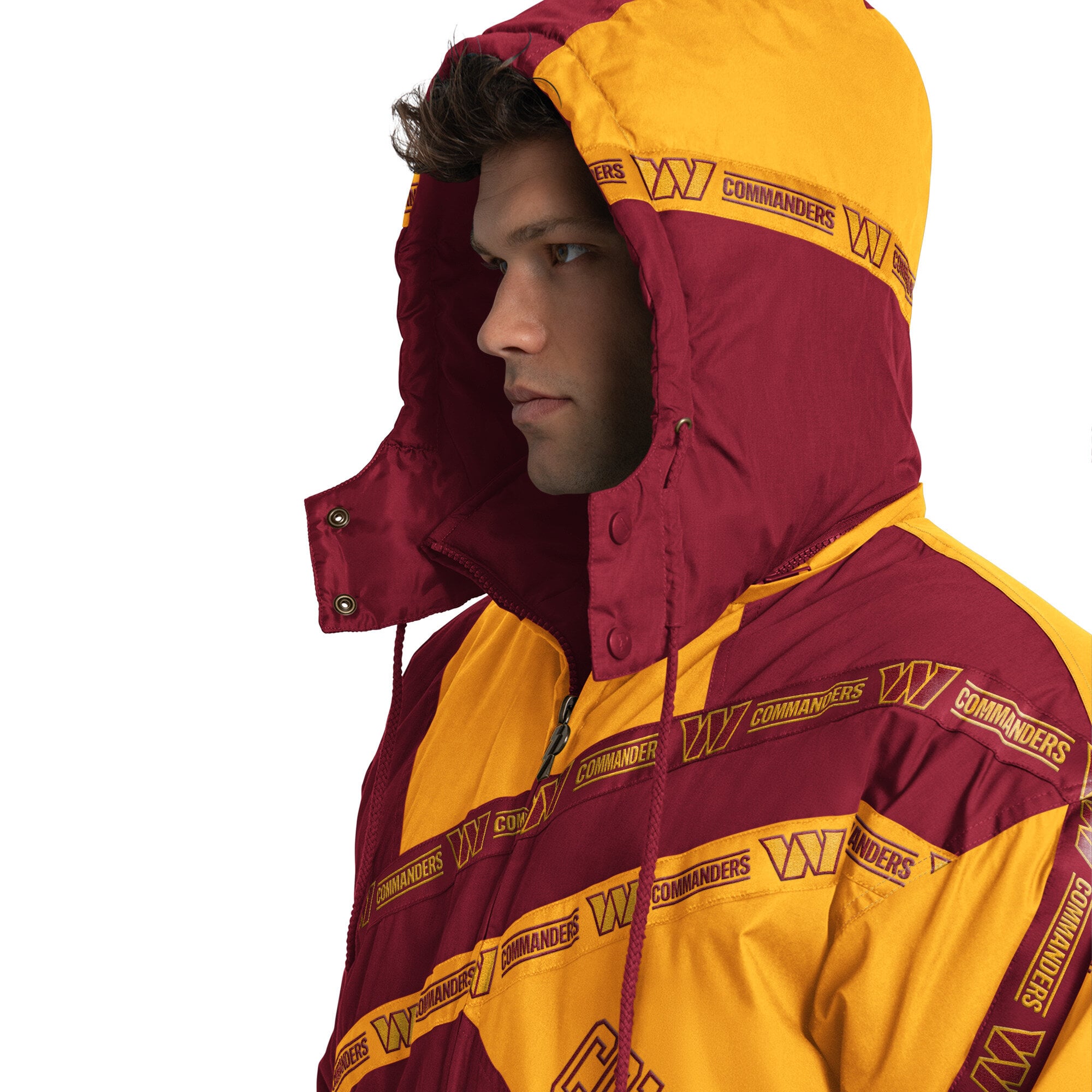 Veste pour homme Pro Player bordeaux Washington Commanders à fermeture éclair intégrale et capuche amovible