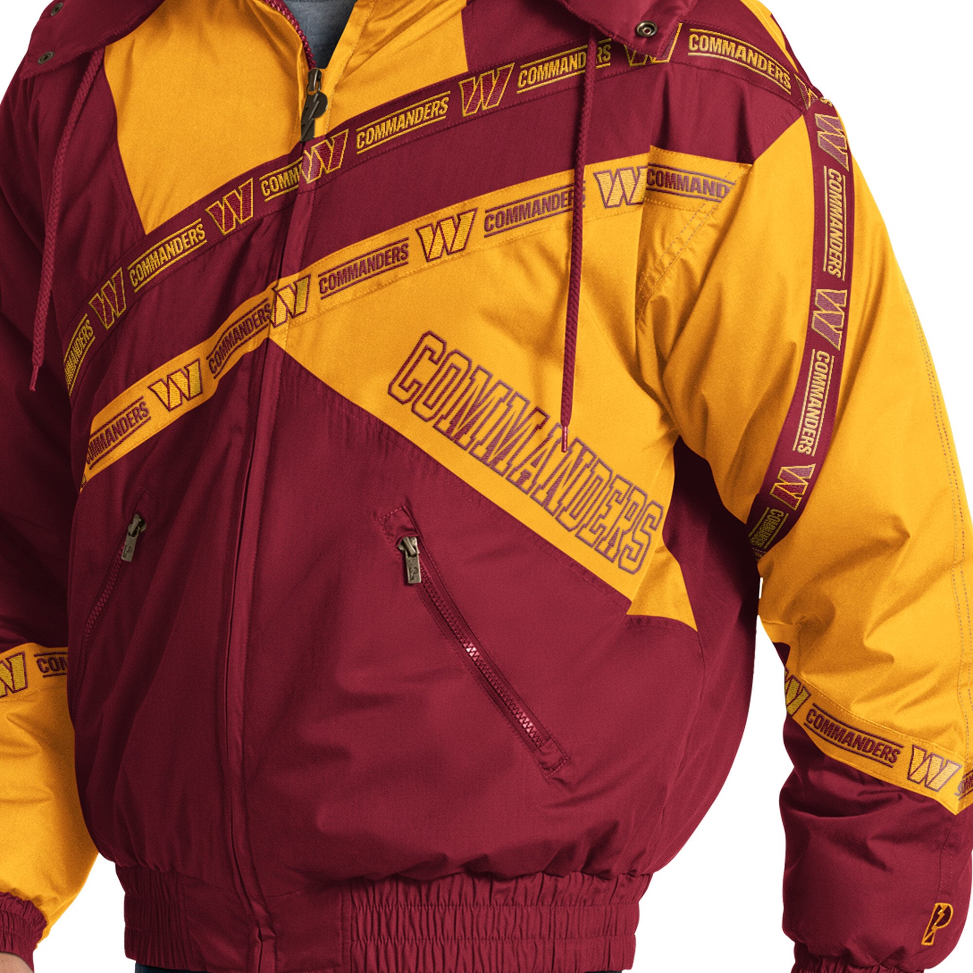 Veste pour homme Pro Player bordeaux Washington Commanders à fermeture éclair intégrale et capuche amovible