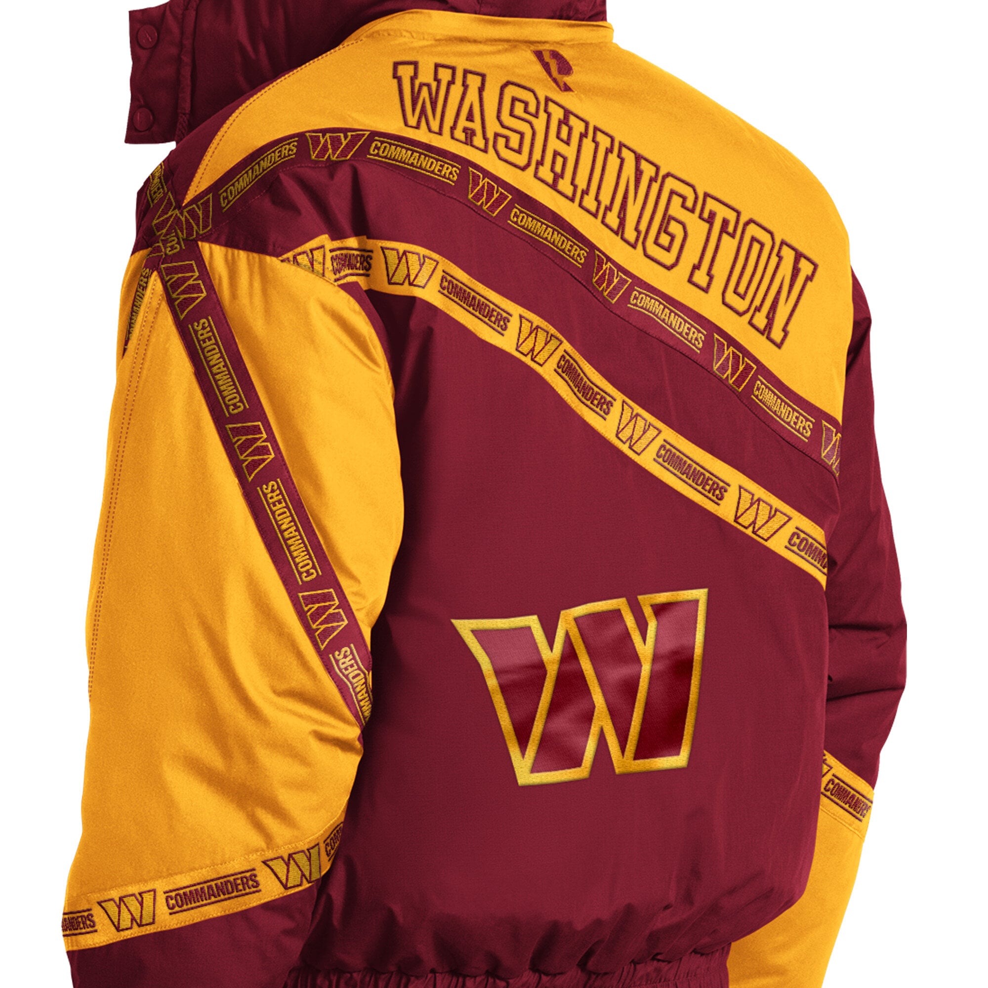 Veste pour homme Pro Player bordeaux Washington Commanders à fermeture éclair intégrale et capuche amovible