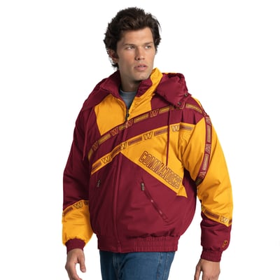 Washington Commanders Pro Player Double Tape Full-Zip Jacket with Detachable Hood - Burgundy