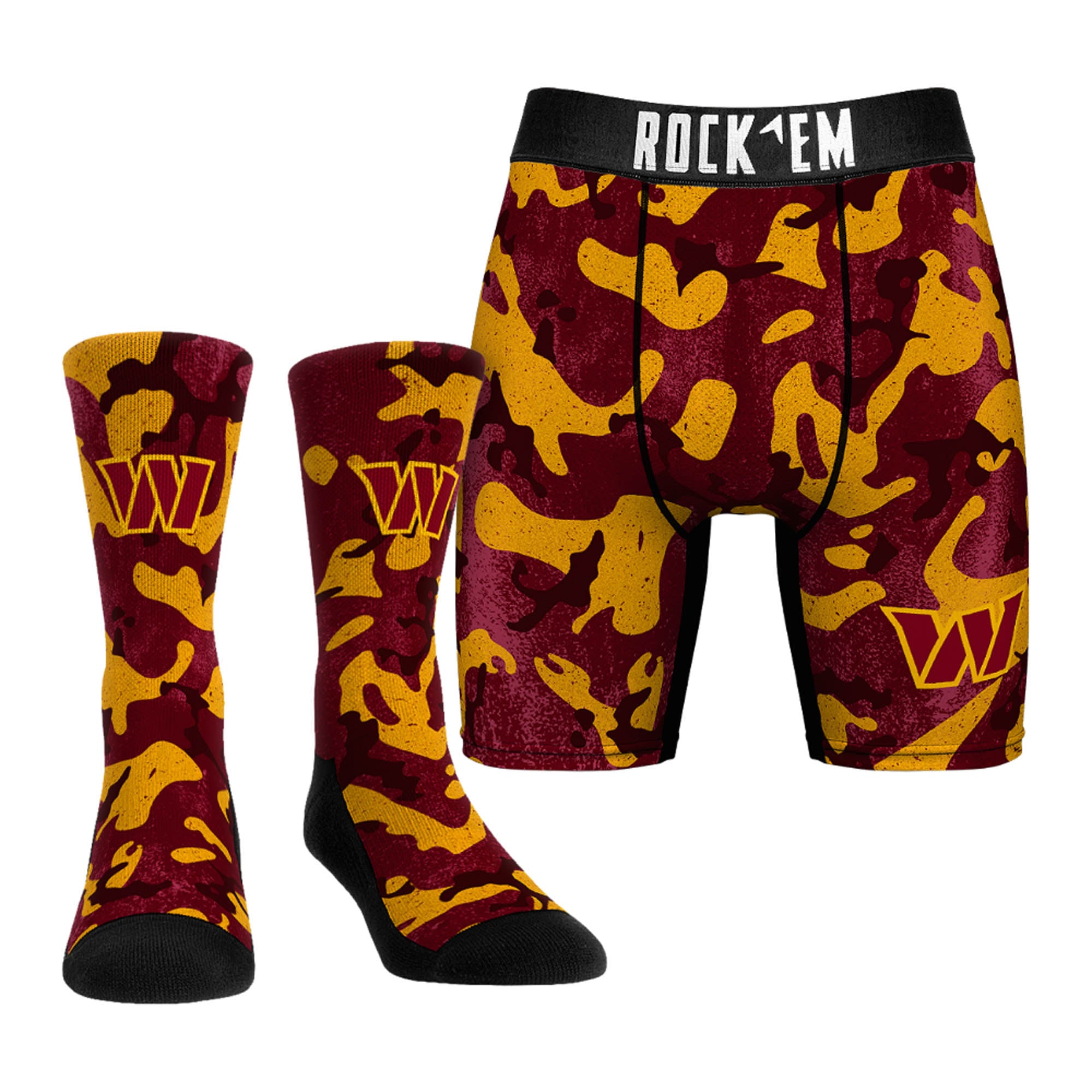 Men's Rock Em Socks Burgundy Washington Commanders Team Armor Underwear ...