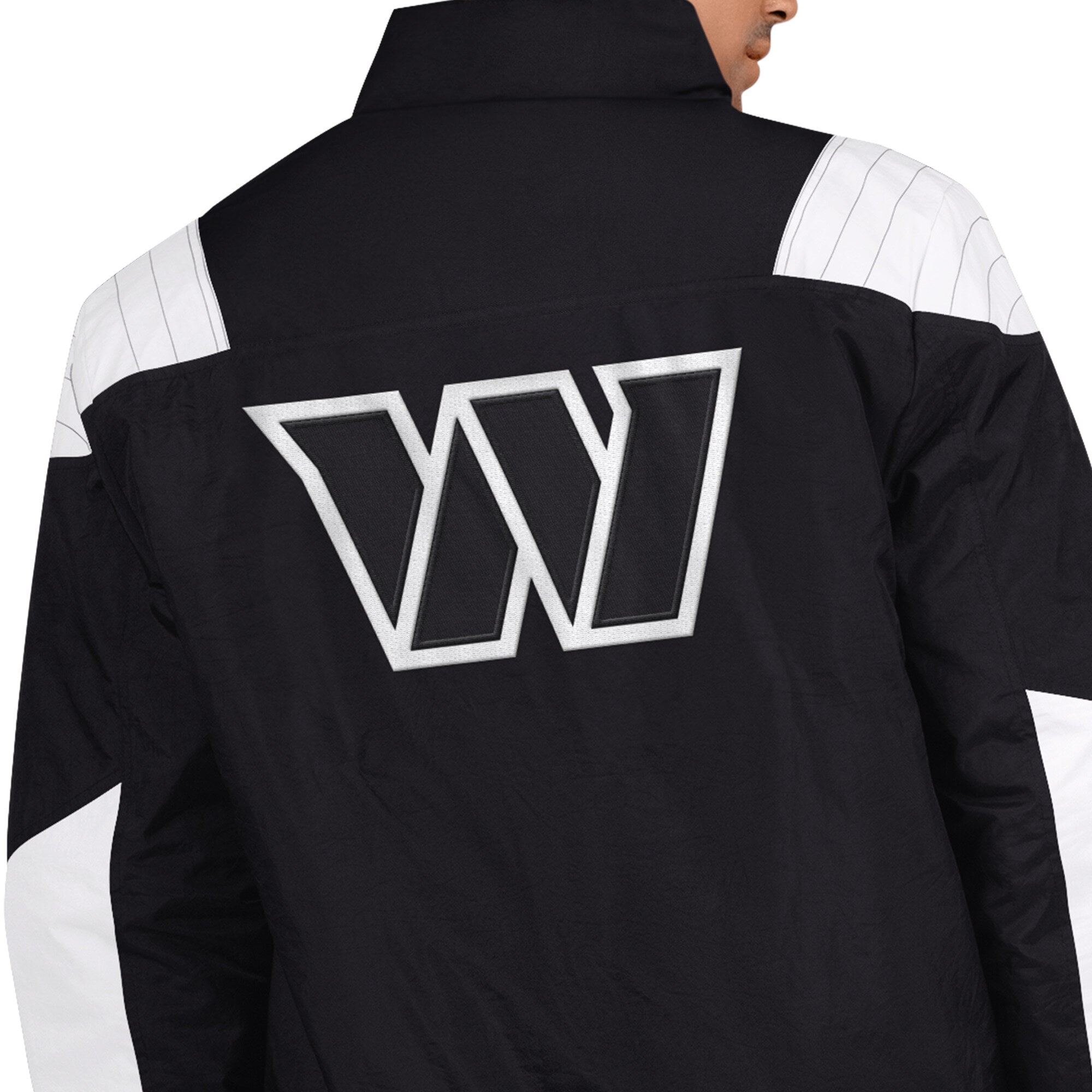 Veste Starter noire Washington Commanders Gridiron à demi-zip pour homme