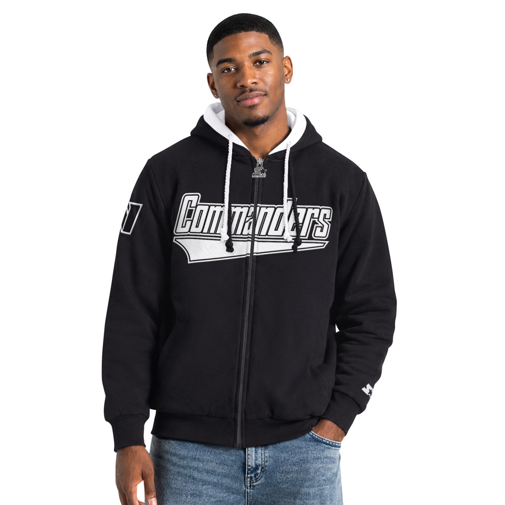 Veste à capuche zippée intégrale Starter Black Washington Commanders The Rival pour homme