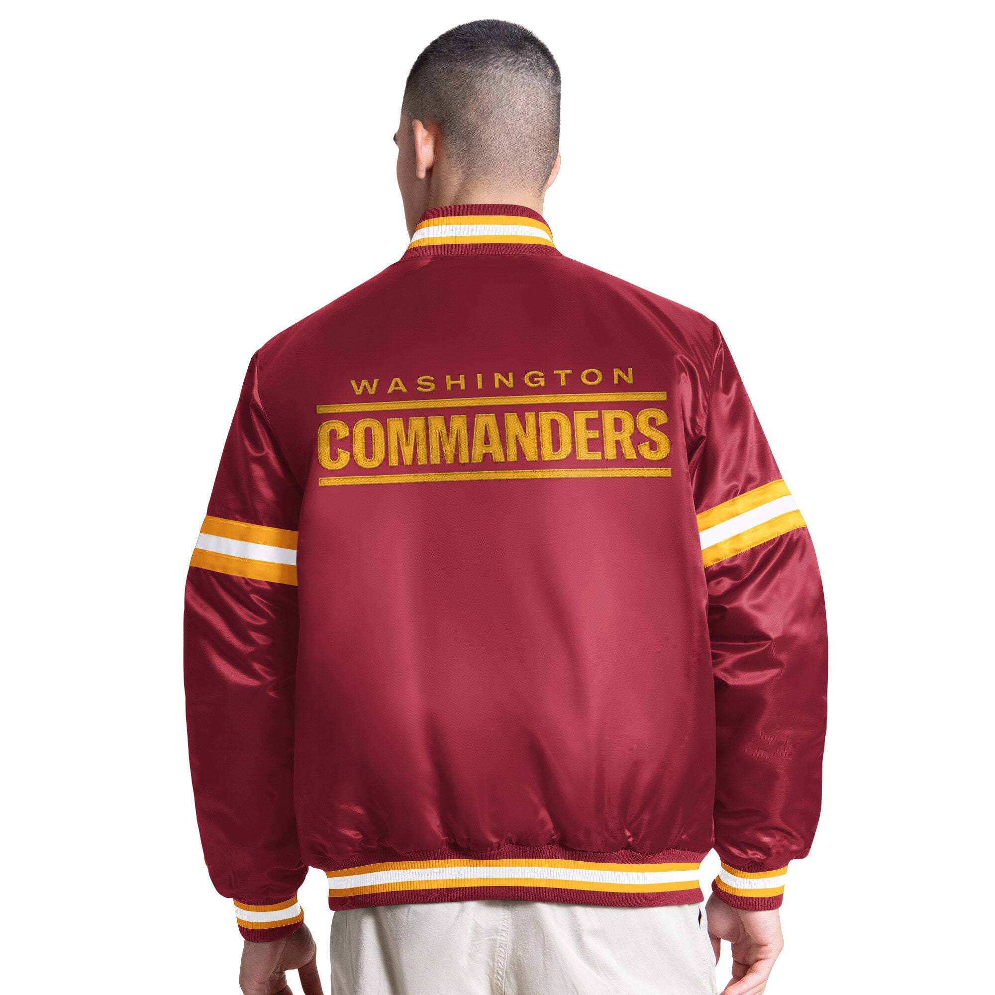 Veste universitaire Starter bordeaux Washington Commanders Courtside à boutons-pression pour homme