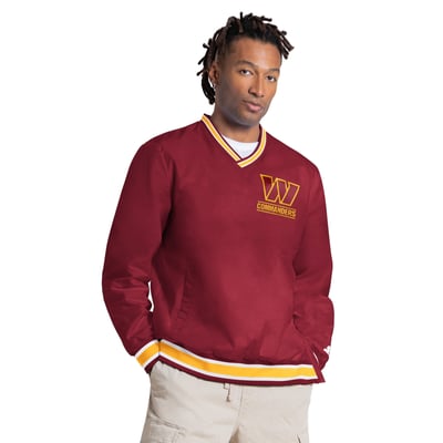Jayden Daniels Washington Commanders Starter Player Layer V-Neck Pullover - Burgundy