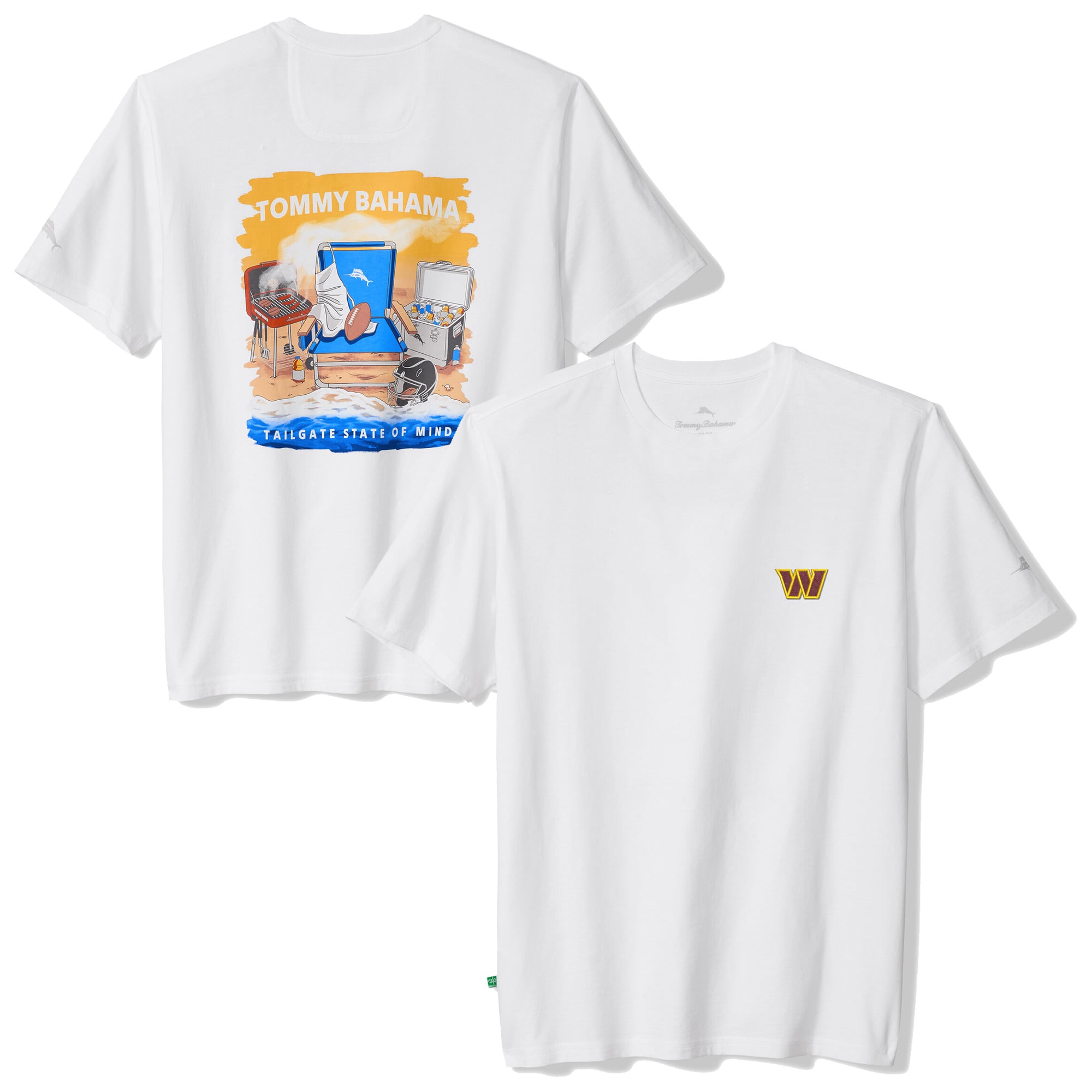 Men's Tommy Bahama White Washington Commanders Tailgate State of Mind T-Shirt