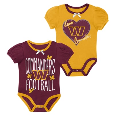 Washington Commanders Outerstuff Newborn & Infant Star Power Two-Piece Bodysuit Set - Burgundy/Gold