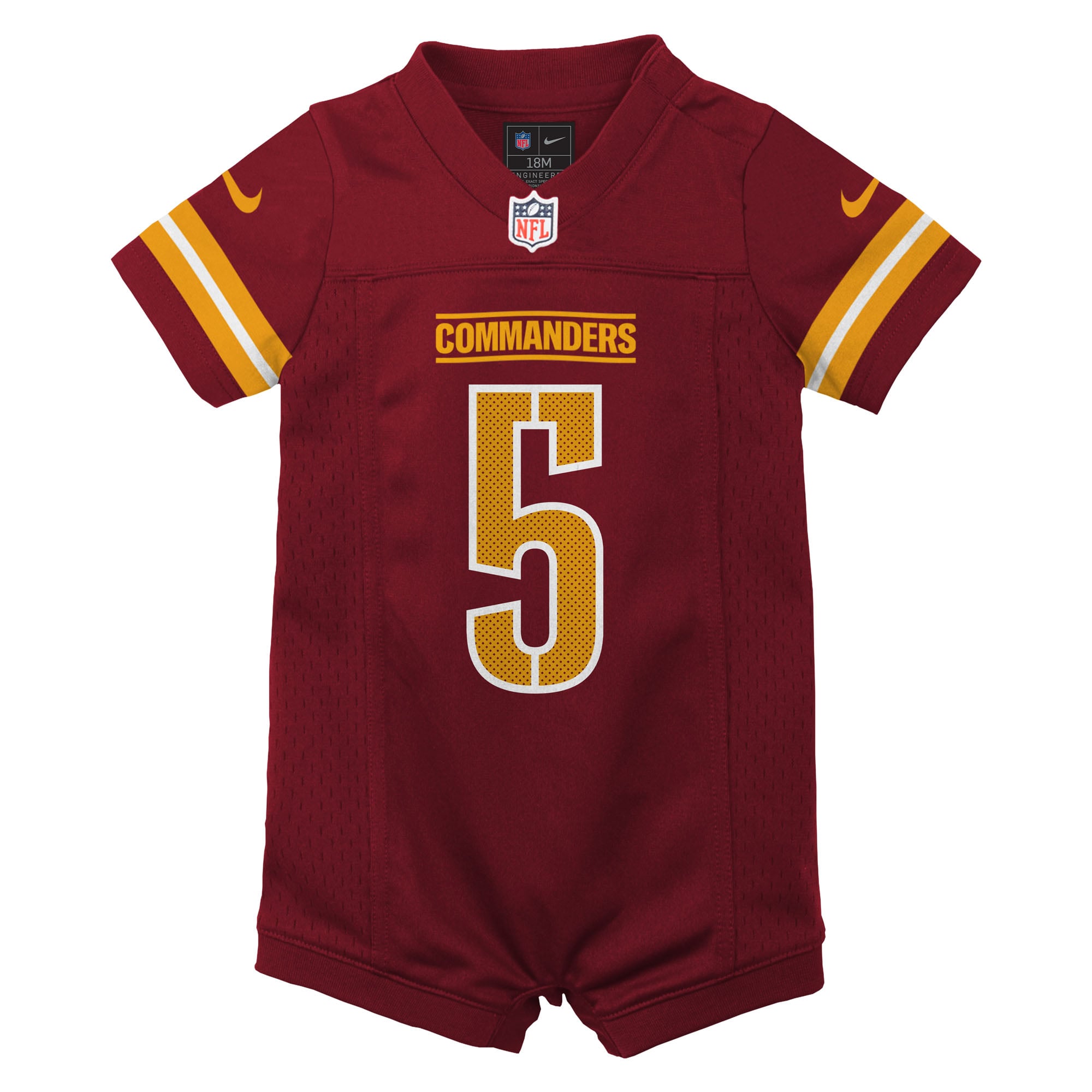 Newborn Nike Jayden Daniels Burgundy Washington Commanders Romper Game Jersey