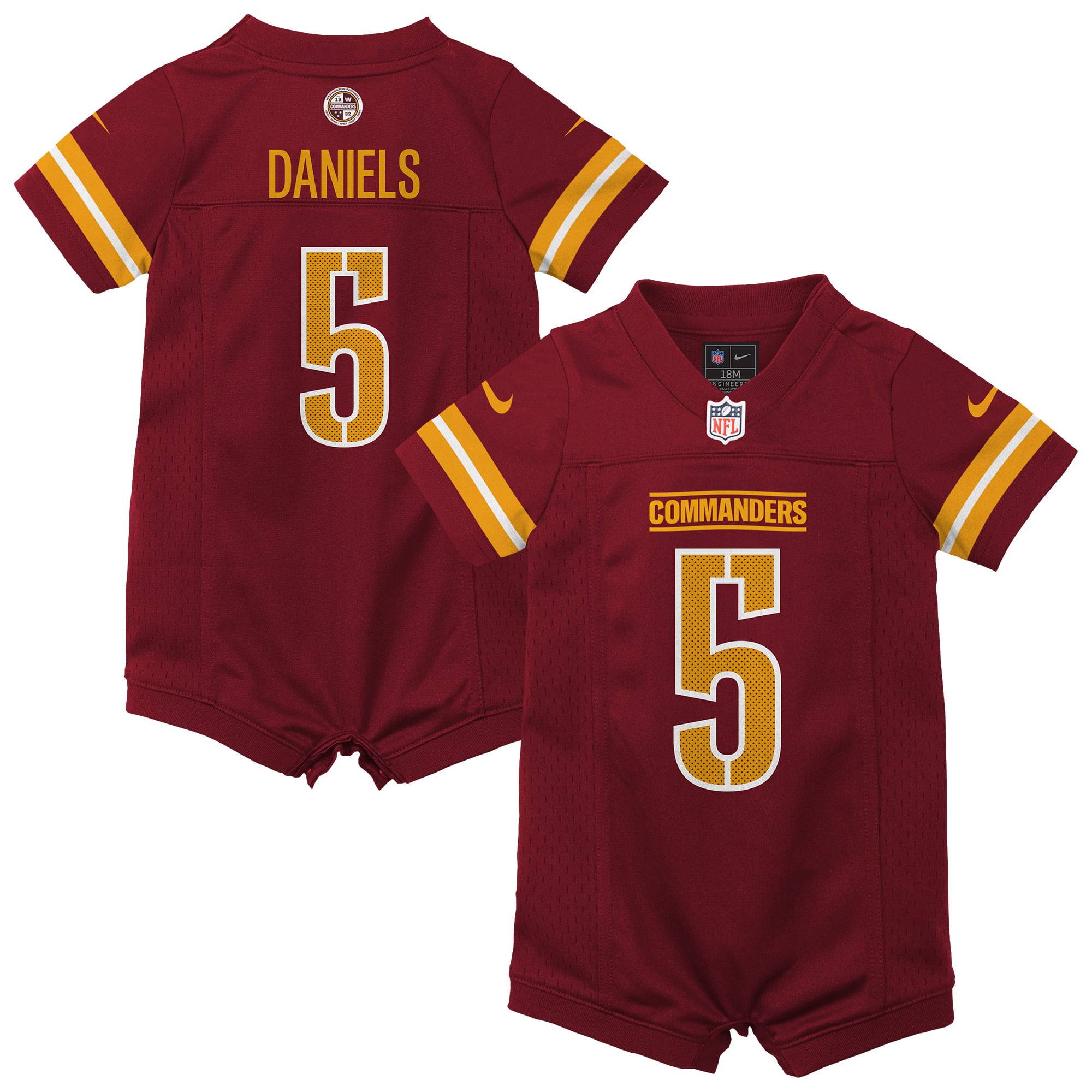 Combinaison-maillot de match Nike Jayden Daniels bordeaux Washington Commanders pour nouveau-n