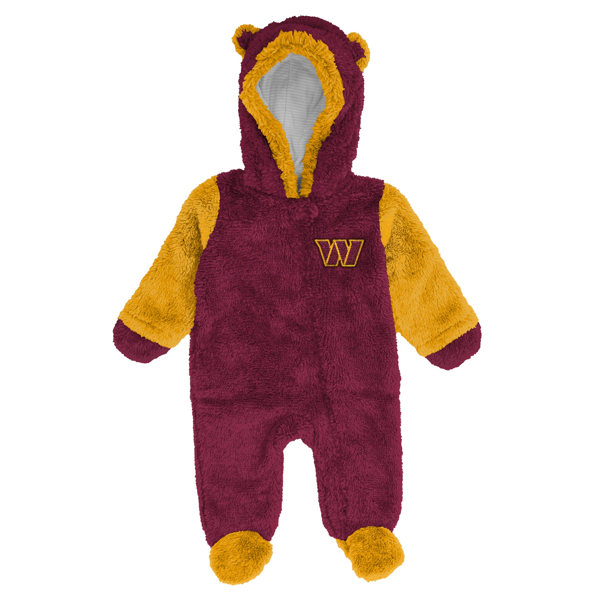Newborn Outerstuff Burgundy Washington Commanders Teddy Fleece Bunting Full-Zip Sleeper