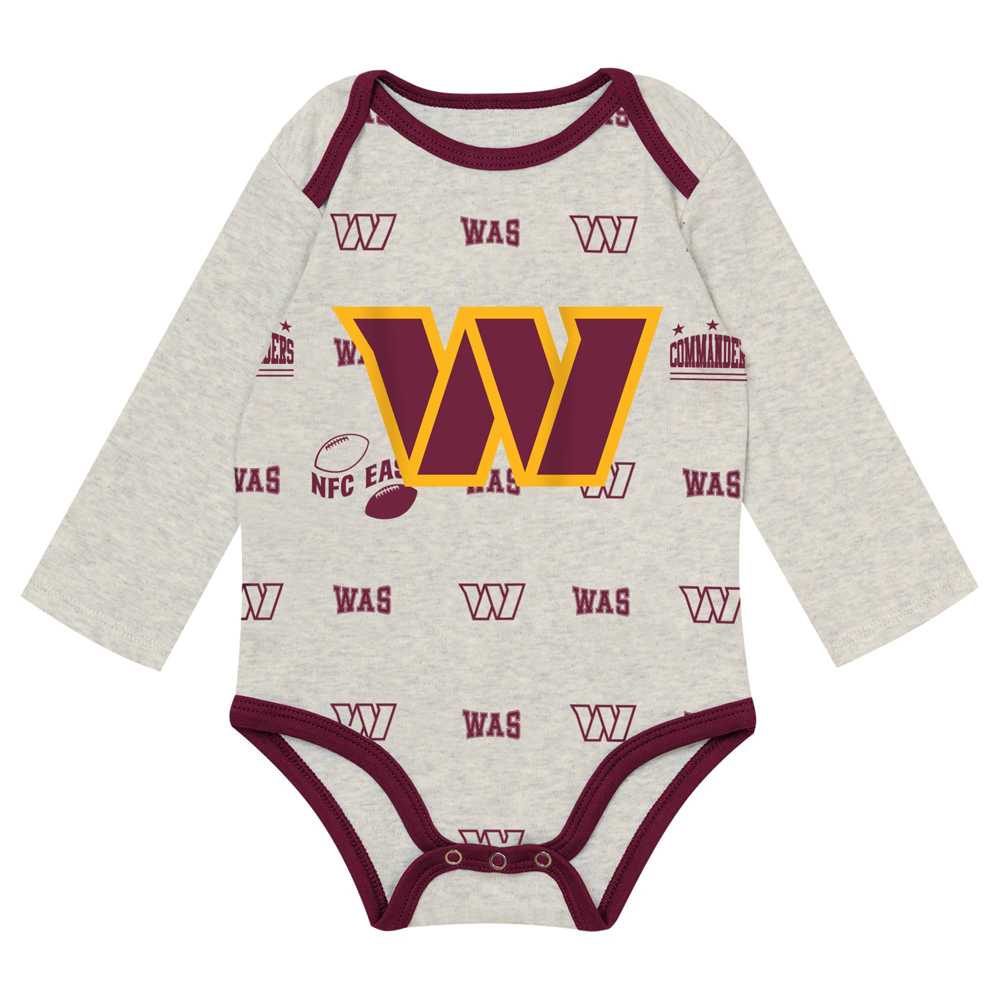 Ensemble pantalon et bonnet 3 pièces pour nouveau-né Outerstuff Heather Gray Washington Commanders Huddles & Giggles