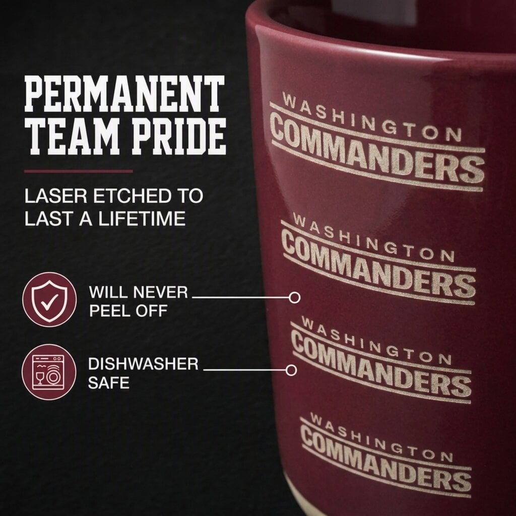 Mug Pegasus Washington Commanders 17 oz, logo ton sur ton, finition sablée