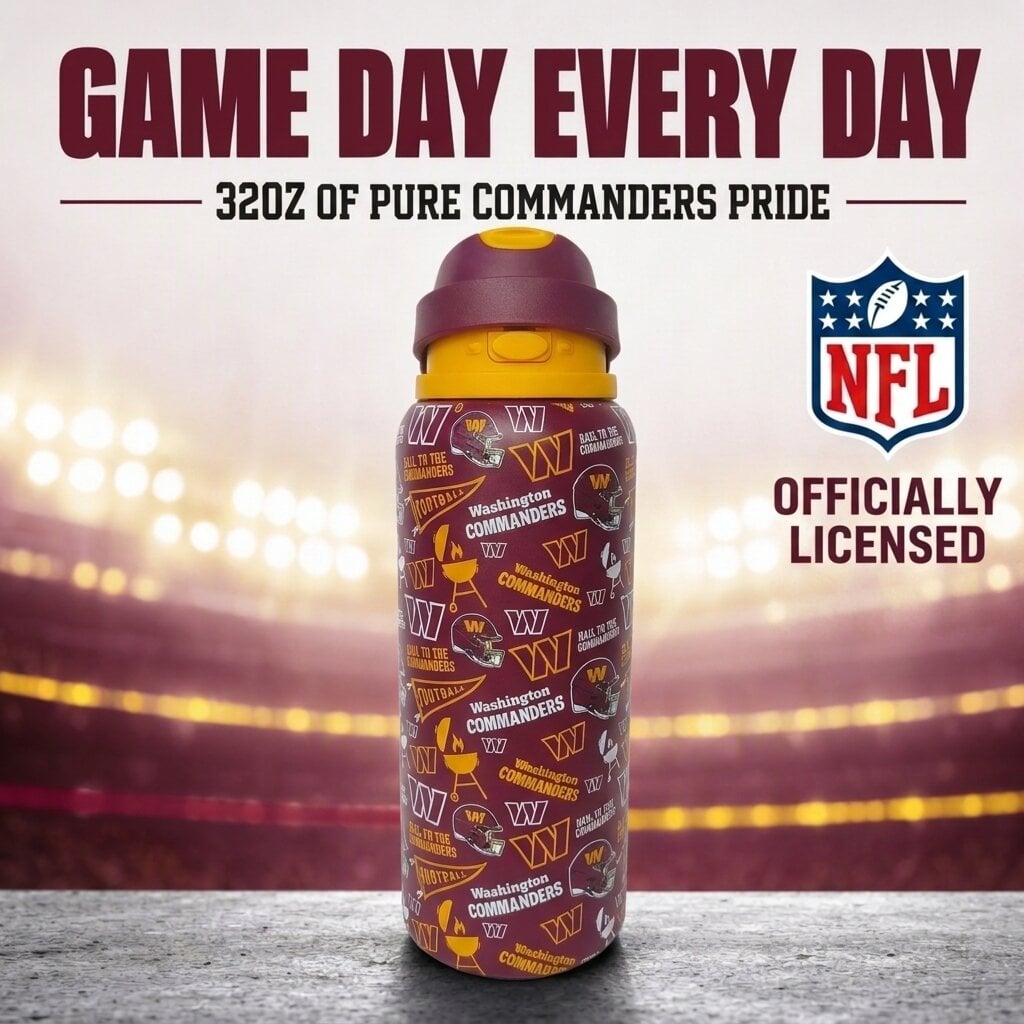 Gourde Pegasus Washington Commanders 32 oz, fanion de match, en acier inoxydable ProPress