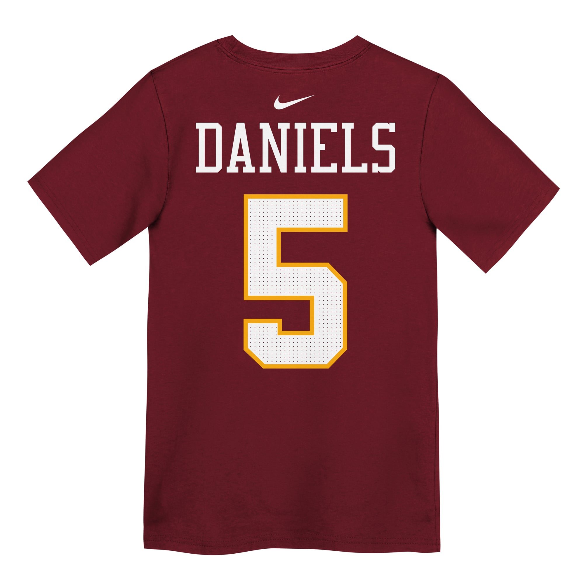 Preschool Nike Jayden Daniels Burgundy Washington Commanders Name & Number T-Shirt