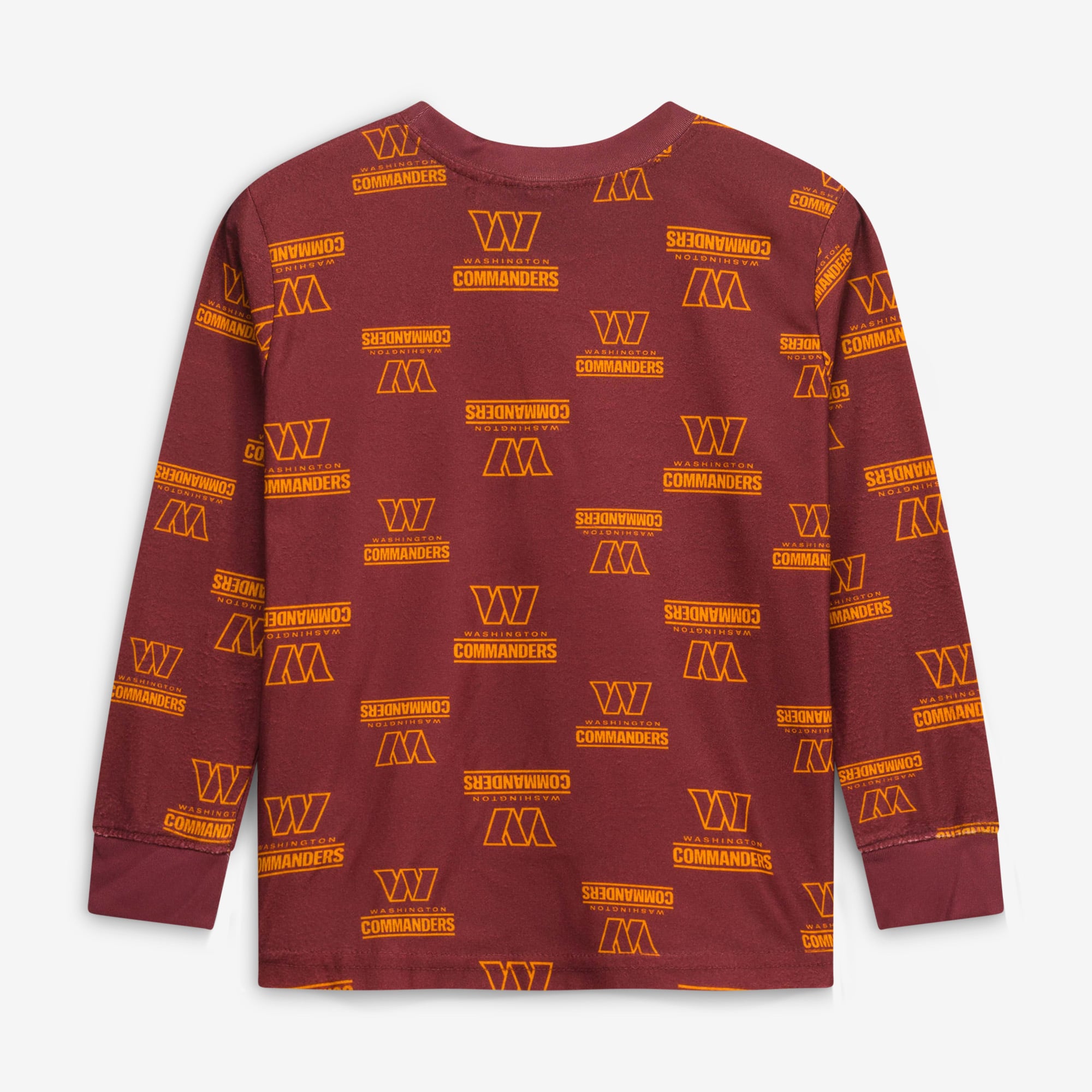 Preschool Outerstuff Burgundy Washington Commanders All-Over-Print Long Sleeve T-Shirt and Pants Sleep Set