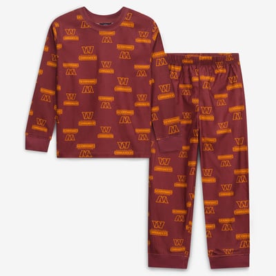 Washington Commanders Outerstuff Preschool All-Over-Print Long Sleeve T-Shirt and Pants Sleep Set - Burgundy