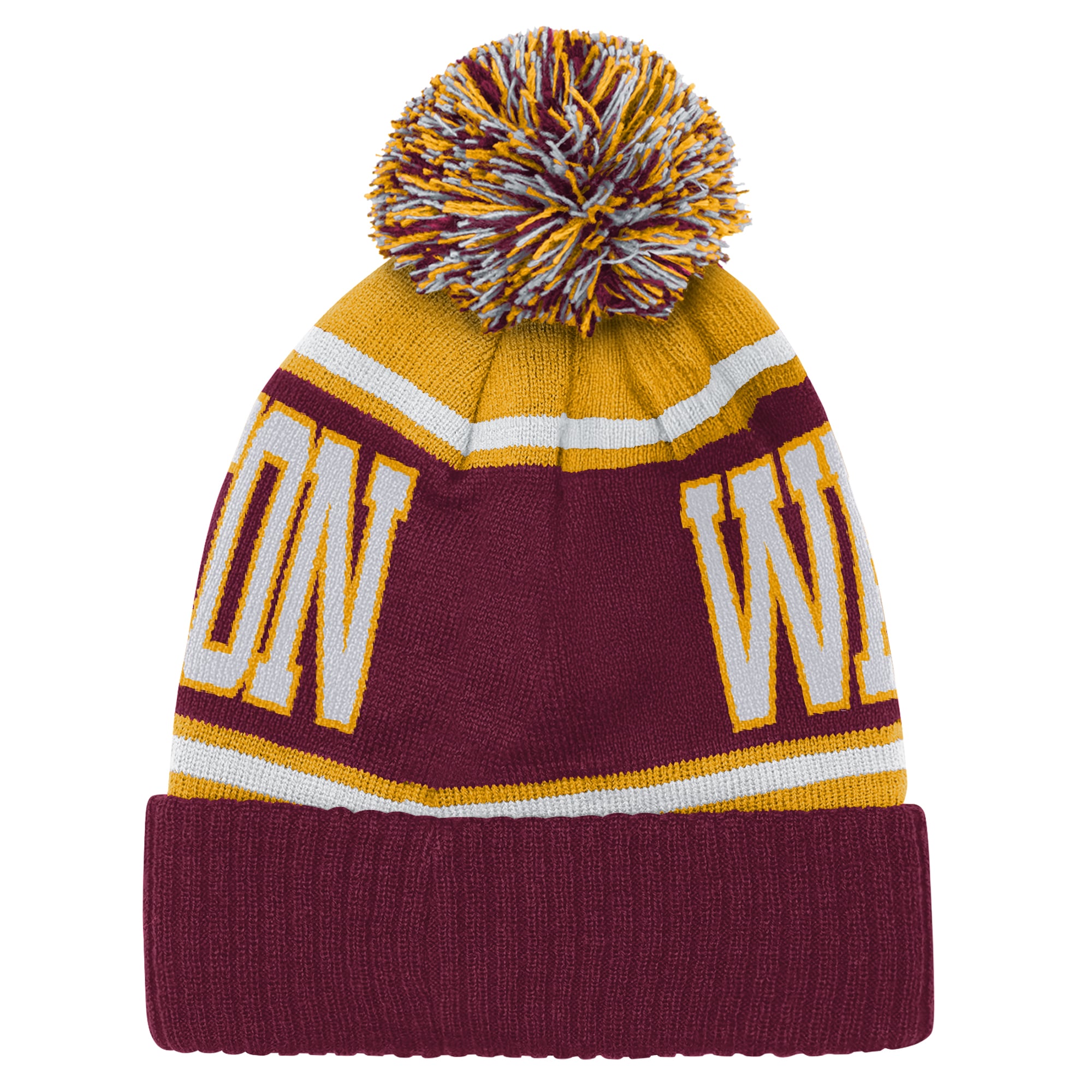 Preschool Outerstuff Burgundy Washington Commanders True Edge Cuffed Knit Hat with Pom