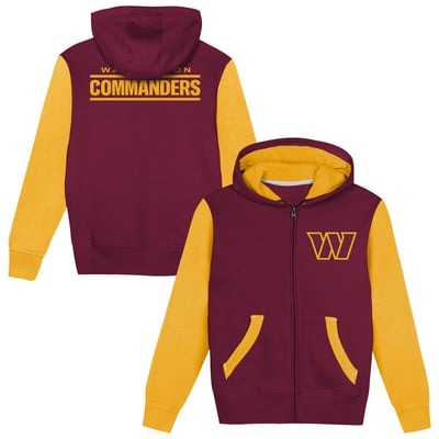  Washington Commanders Outerstuff  Preschool Stadium Colorblock Full-Zip Hoodie - Burgundy/Gold