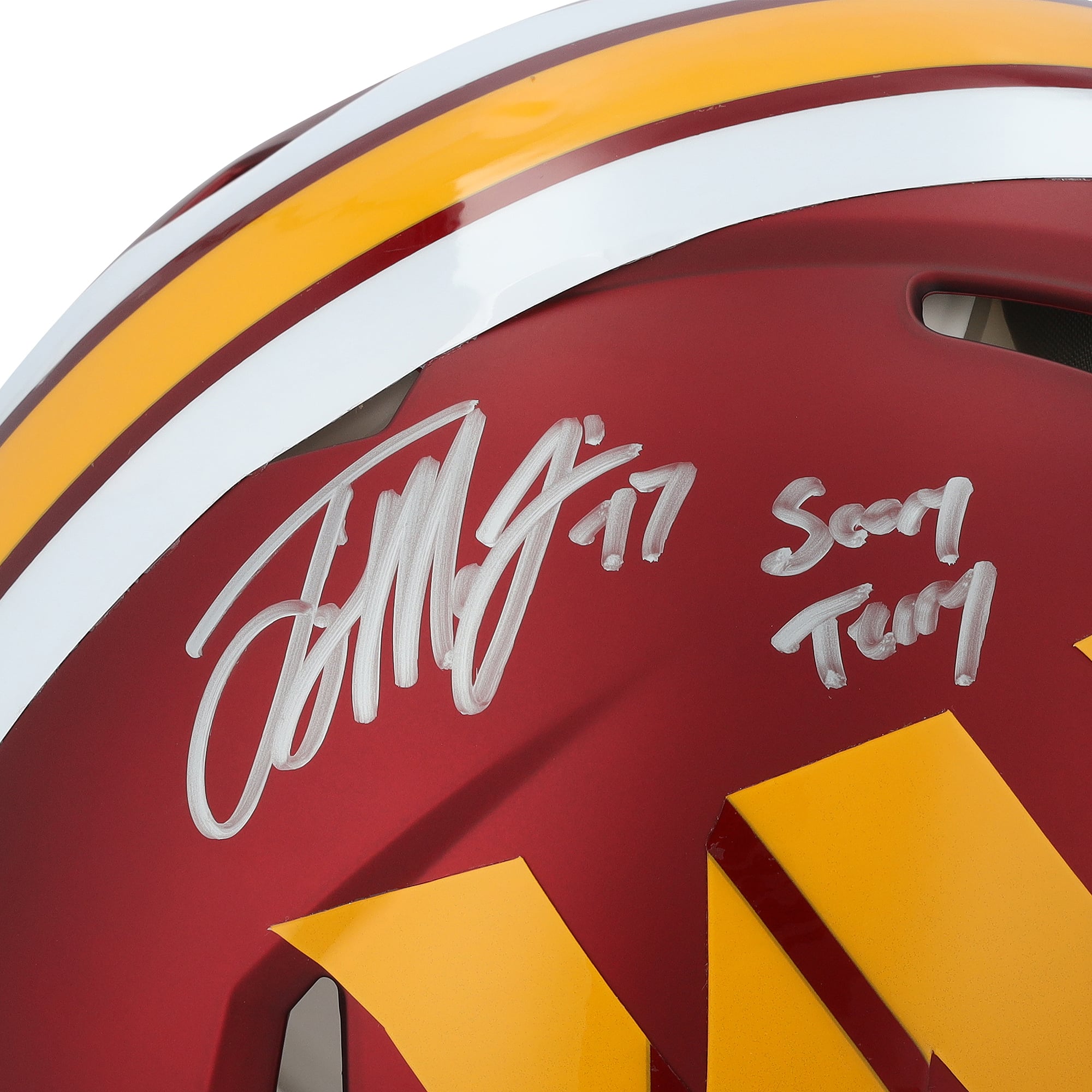 Casque Speed ​​Authentic autographié par Terry McLaurin des Washington Commanders avec inscription « Scary Terry »