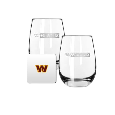 Washington Commanders The Memory Company 15oz. Stemless Wine Glass & Coaster Set